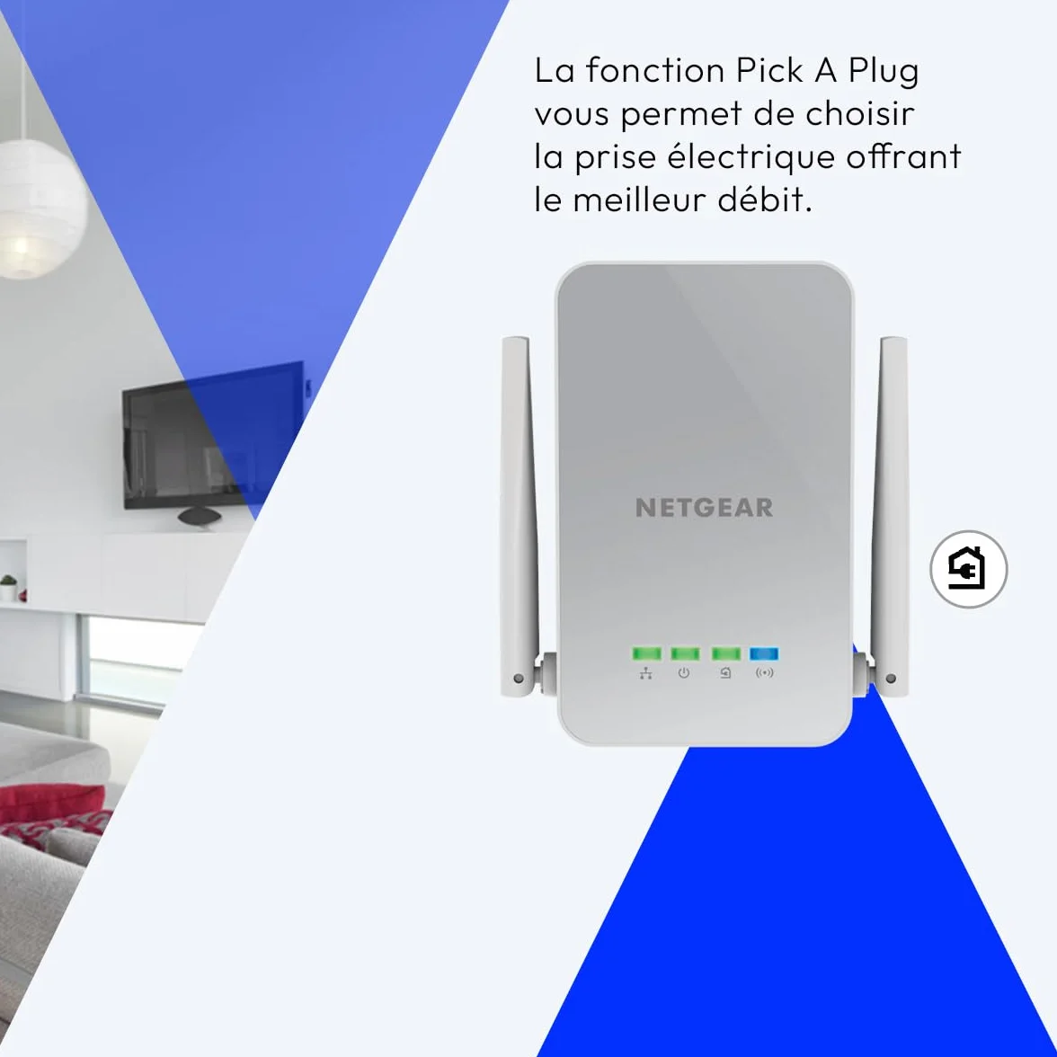 NETGEAR PLW1000 CPL WiFi 1000 Mbps 1 Port Ethernet Prise CPL Fibre
