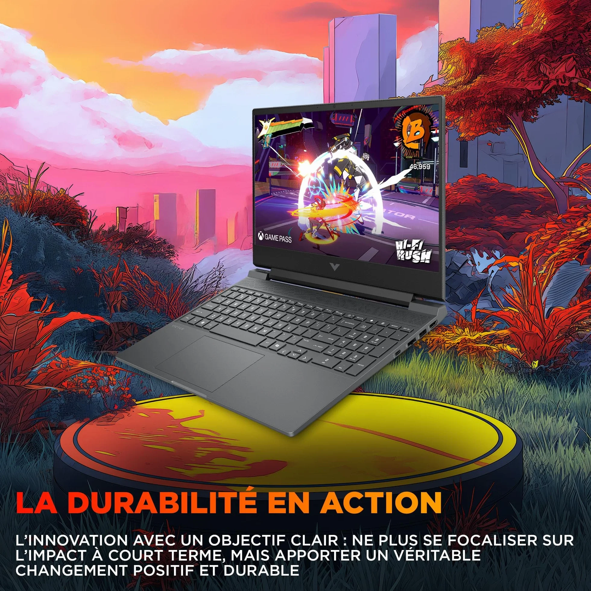 HP Victus 15-fb3003sf Ordinateur Portable Gaming 15,6" FHD IPS 144 Hz PC Portable Gamer AMD Ryzen 7 744H 16 Go RAM SSD 512 Go Nvidia GeForce RTX 4050 6Go Windows 11 Gris AZERTY