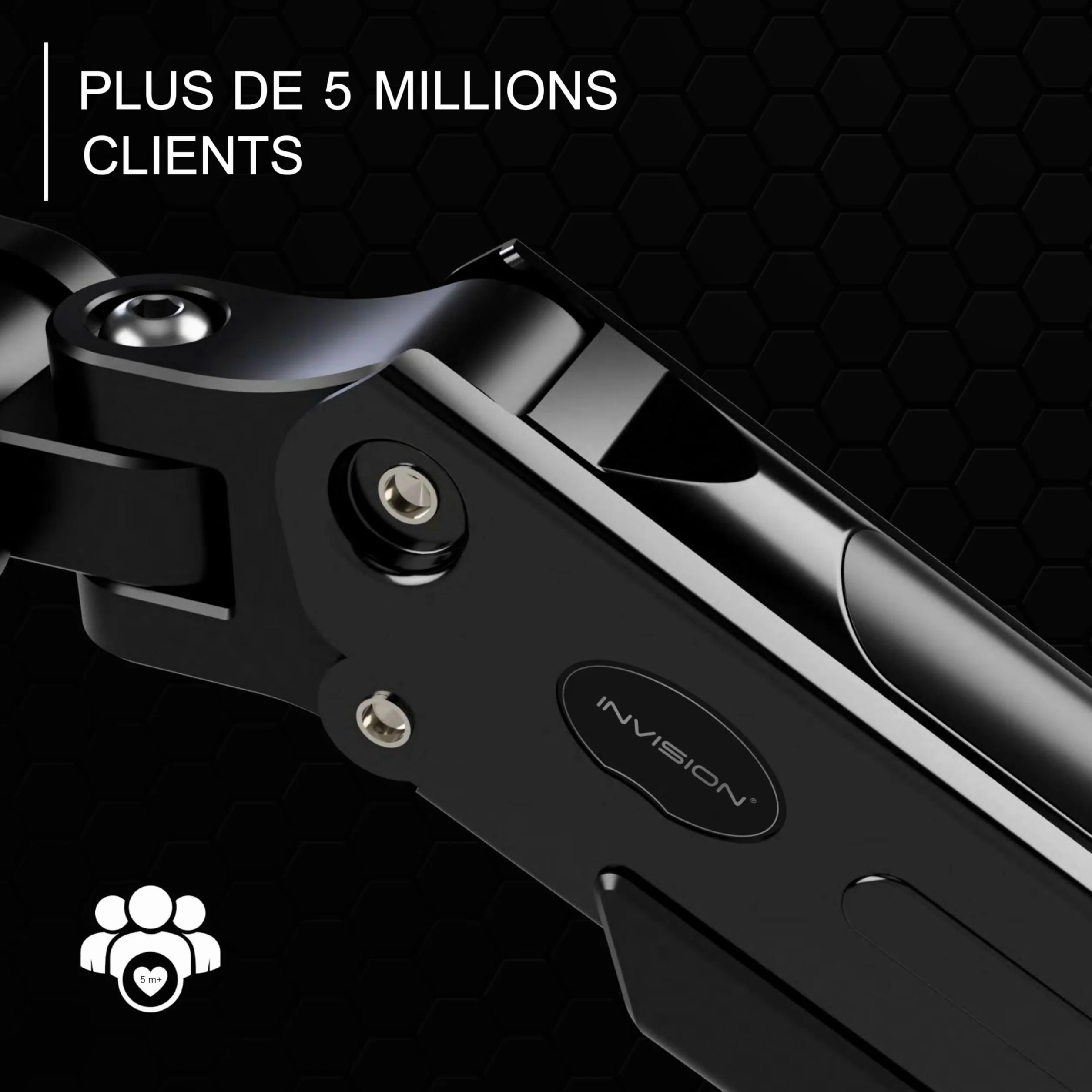 Invision Support Écran PC Bras Double 24-35 Pouces VESA 75/100mm Réglable en Hauteur MX900