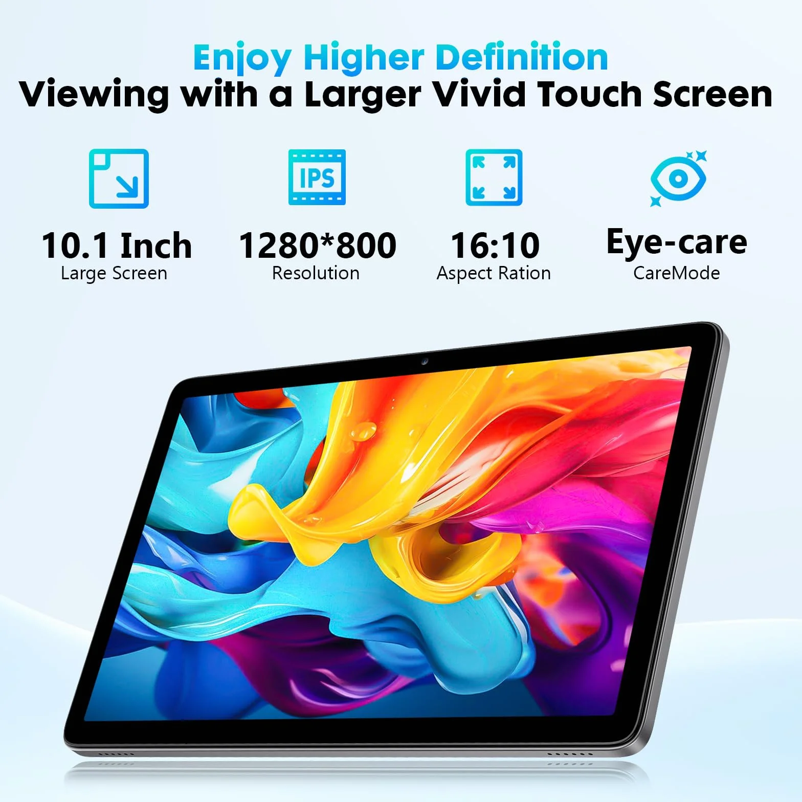 Android 15 Tablet 10" 24GB RAM 128GB ROM Octa-Core 1280x800 HD IPS Touchscreen 5MP+8MP Cameras 6000mAh Keyboard Mouse Widevine L1 Gray