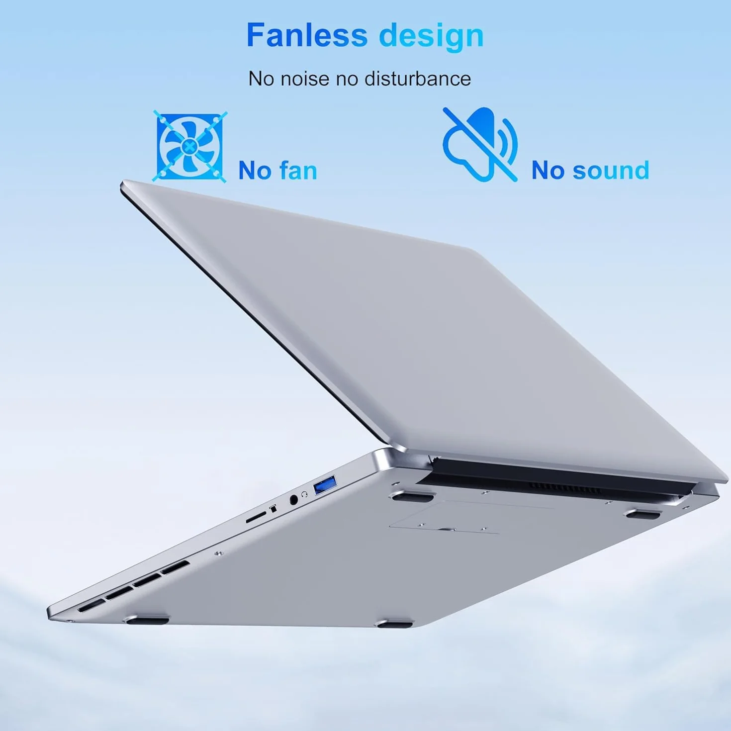Ordinateur Portable 14,1" HD, 6 Go RAM, SSD 128 Go, Processeur Double Cœur, Wi-Fi 2,4G/5G & Bluetooth, Léger