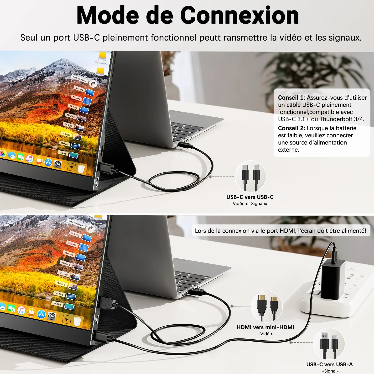 COOLHOOD Moniteur Portable 15,6 Pouces IPS 100% SRGB 1080P FHD USB C/Mini HDMI pour Téléphone Laptop PC PS5