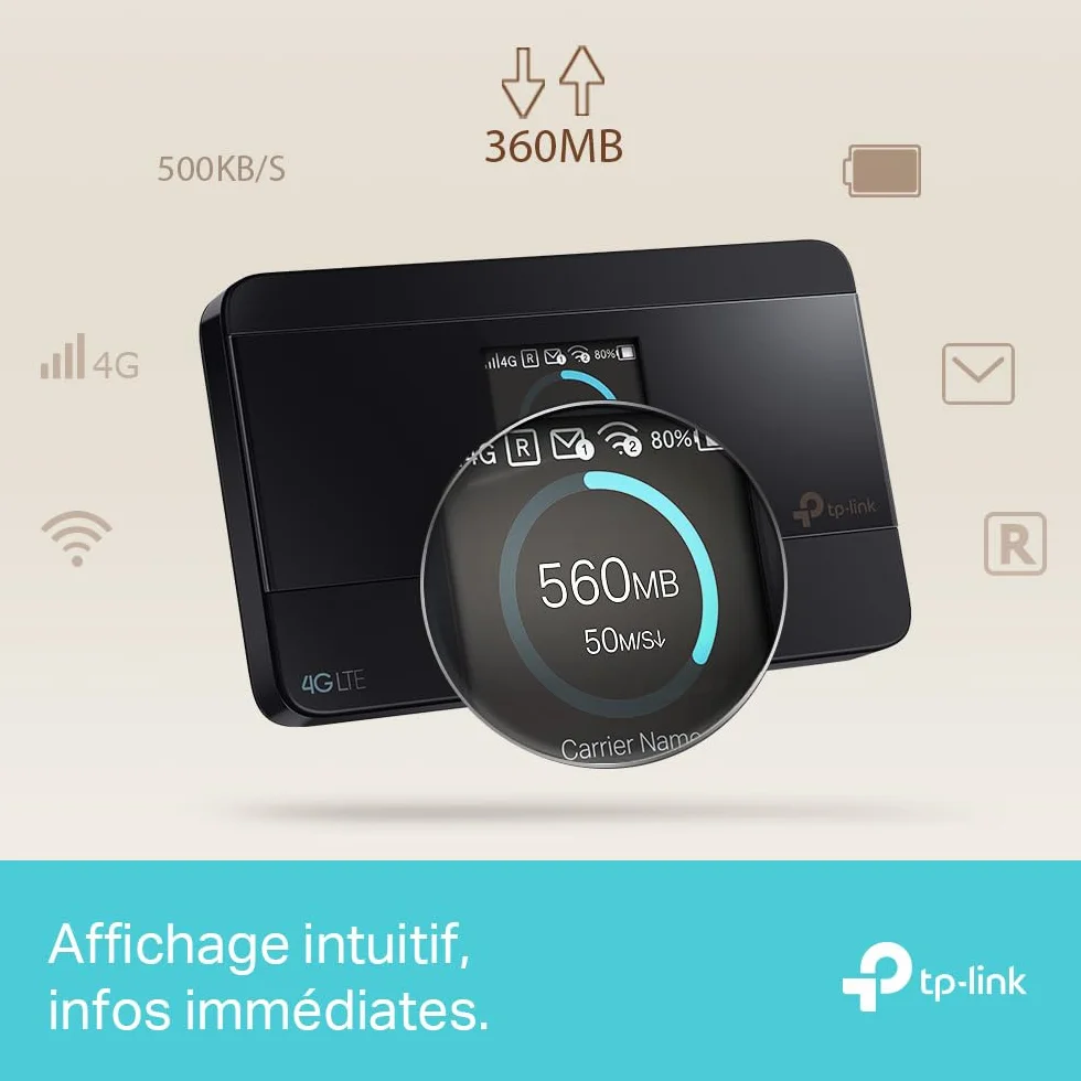 TP-Link M7350 Routeur 4G Modem 150Mbps Hotspot Batterie 2000mAh Déverrouillé