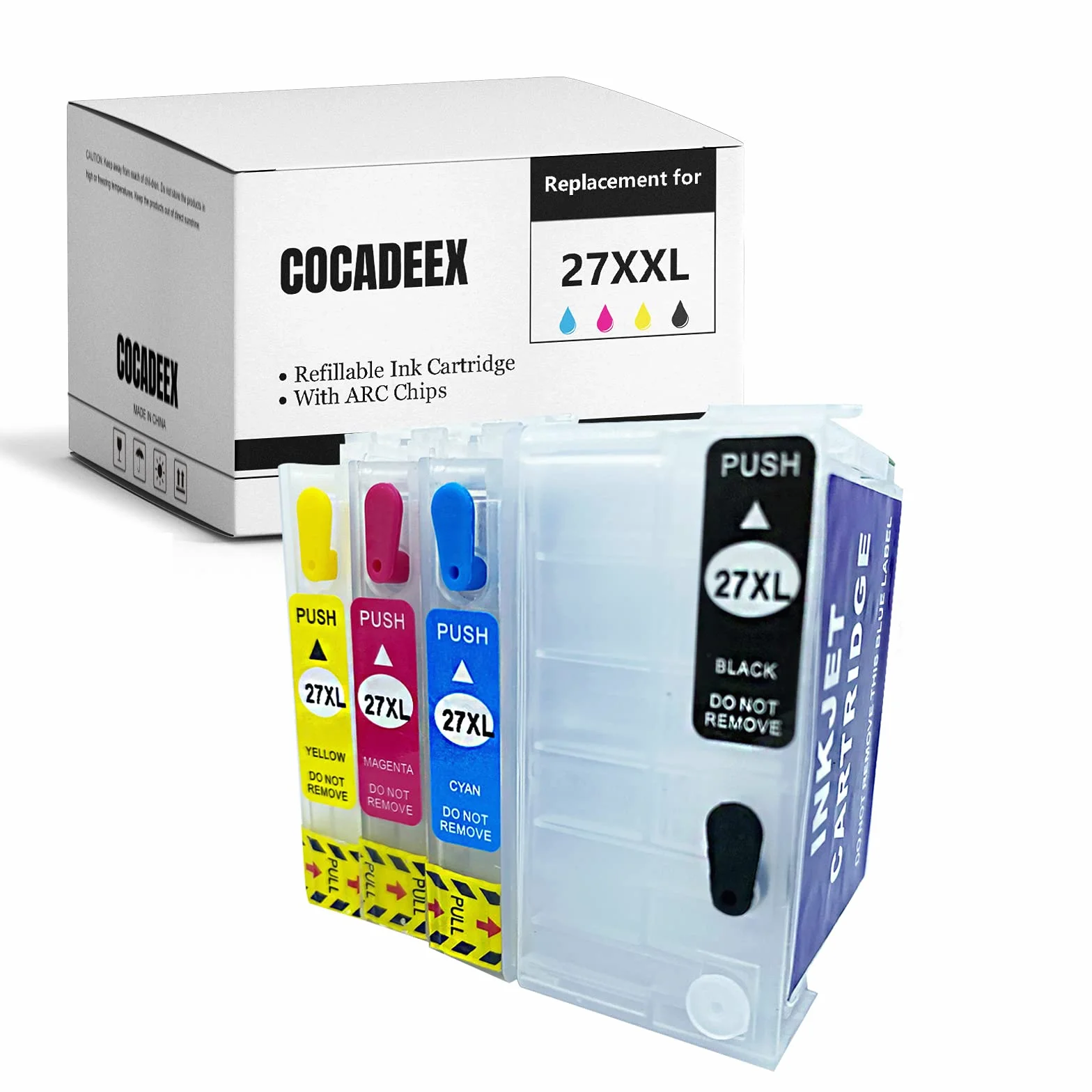 Lot de 27XL Recharge d'encre de Sublimation Compatible WF-3640 WF-7110 WF-7610 WF-7620 WF-7720 WF-7715 WF-7710 WF-7210