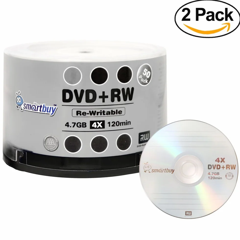 Lot de 100 Smartbuy DVD+RW 4.7 Go 120 Min réinscriptibles