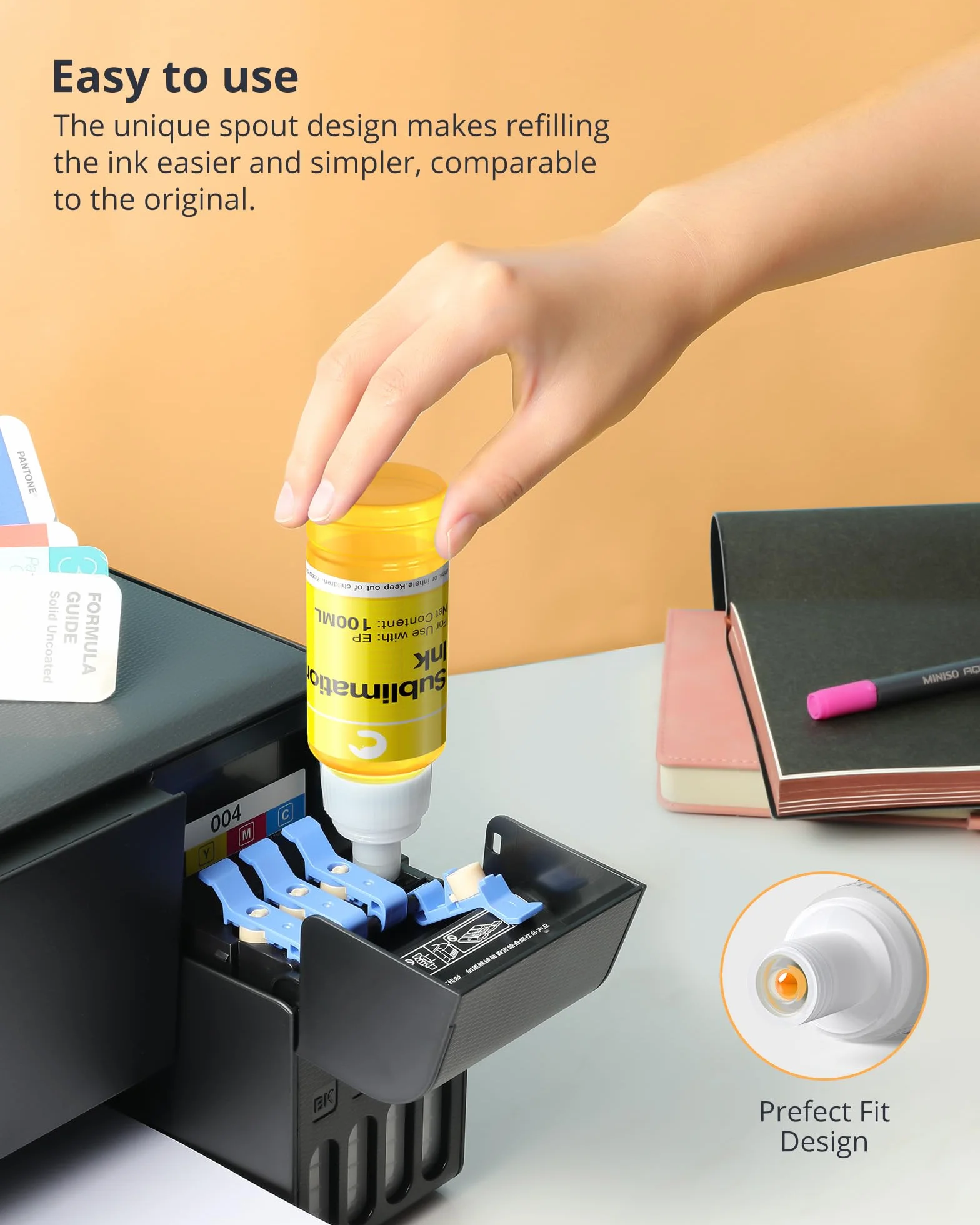 Hiipoo Encre de Sublimation 580 ML Compatible ET2400 ET2720 ET2760 ET2750 ET4800 ET-2800 ET-2803 ET-2850