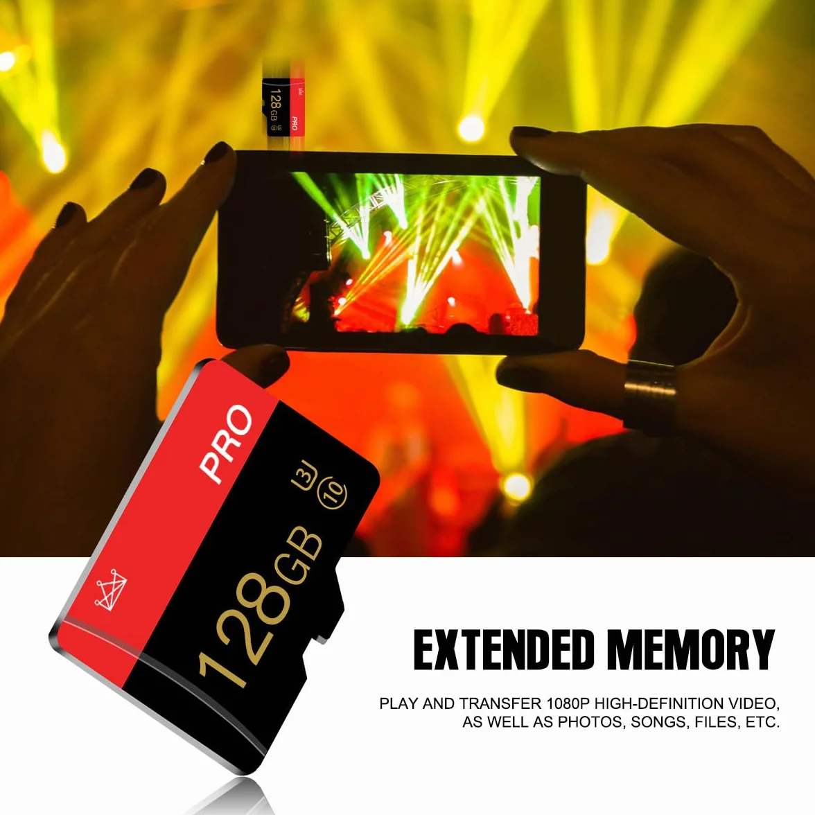 Lot de 2 Cartes mémoire Micro SD 128GB Classe 10 avec Adaptateur