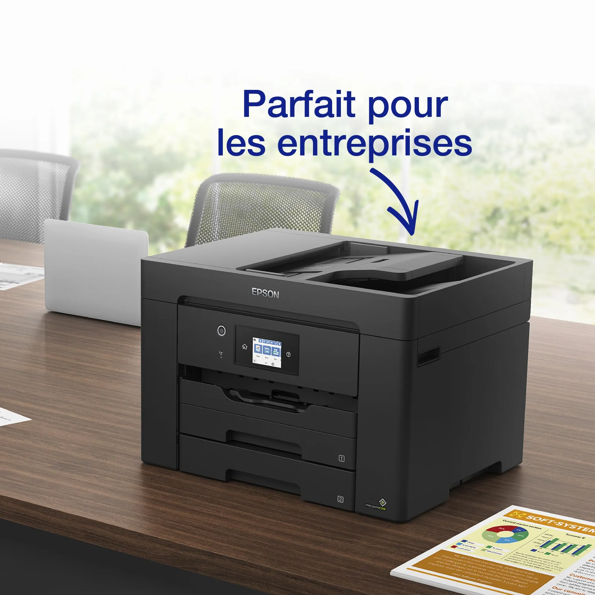 EPSON WorkForce WF-7830DTW Imprimante A3 4-en-1 recto-verso WiFi Direct Ethernet PrecisionCore 25ppm Noir 12ppm Couleur