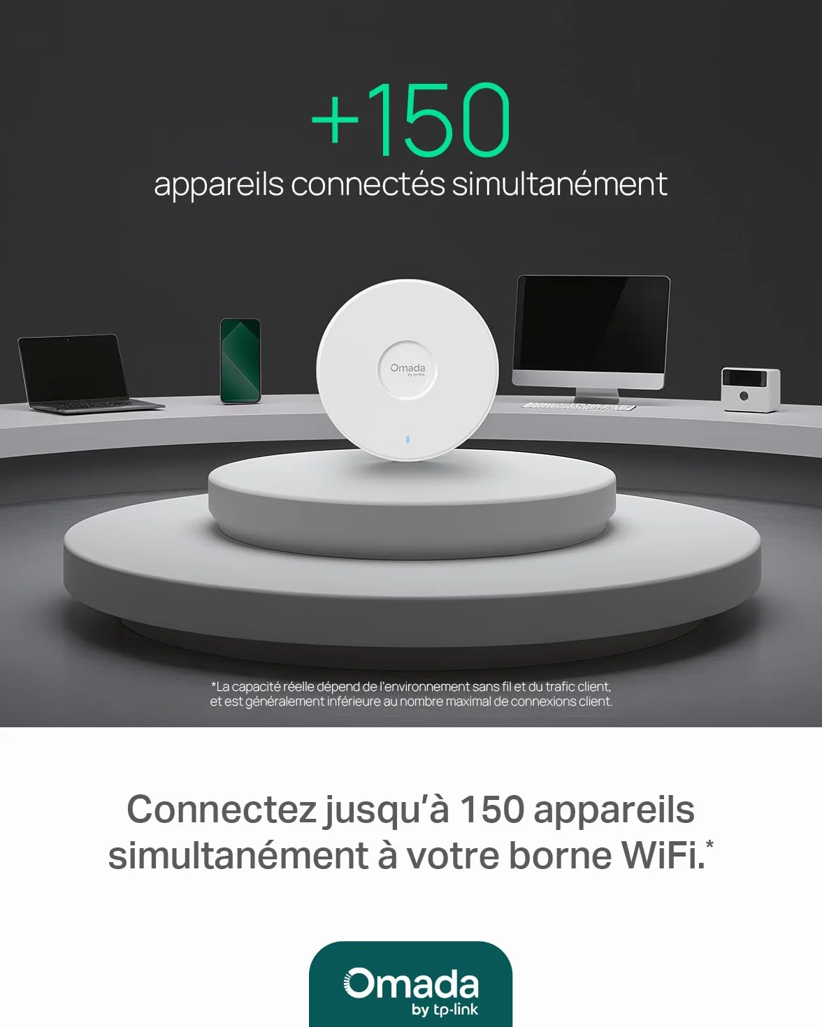 TP-Link Omada EAP650 Point d'accès WiFi 6 AX3000 planfonier, 1 Port Gigabit PoE+