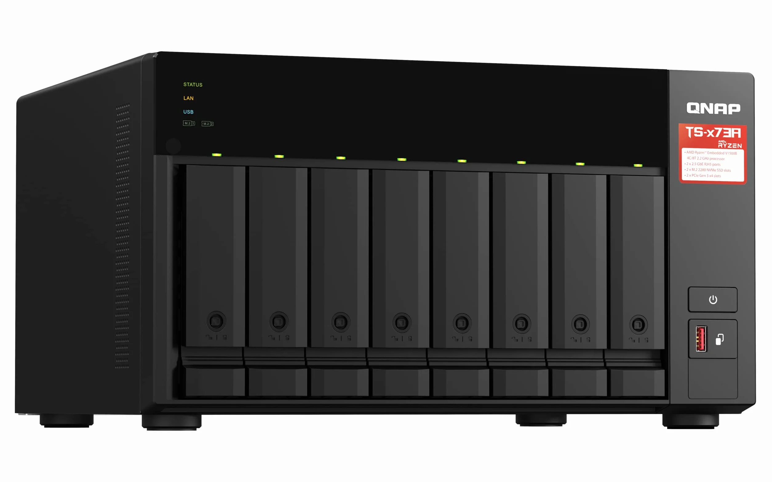 QNAP TS-873A-8G Serveur de Stockage NAS Tower Ethernet/LAN Noir V1500B