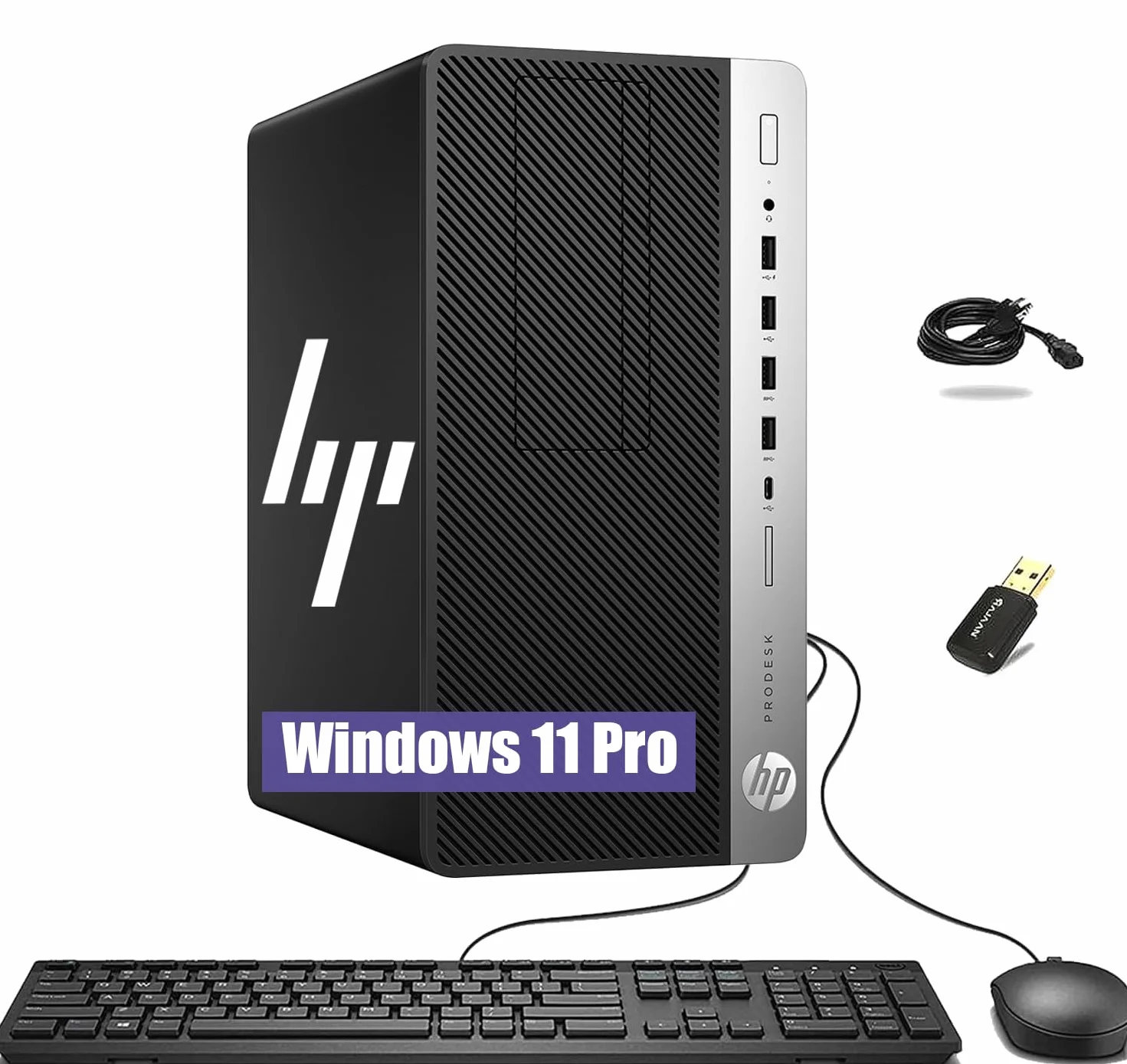 HP ProDesk 600 G3 Mini-Tour Ordinateur de Bureau, Intel Pentium G4400, 8 Go RAM, 256 Go SSD, WiFi, Bluetooth, Windows 11 Pro (reconditionné)
