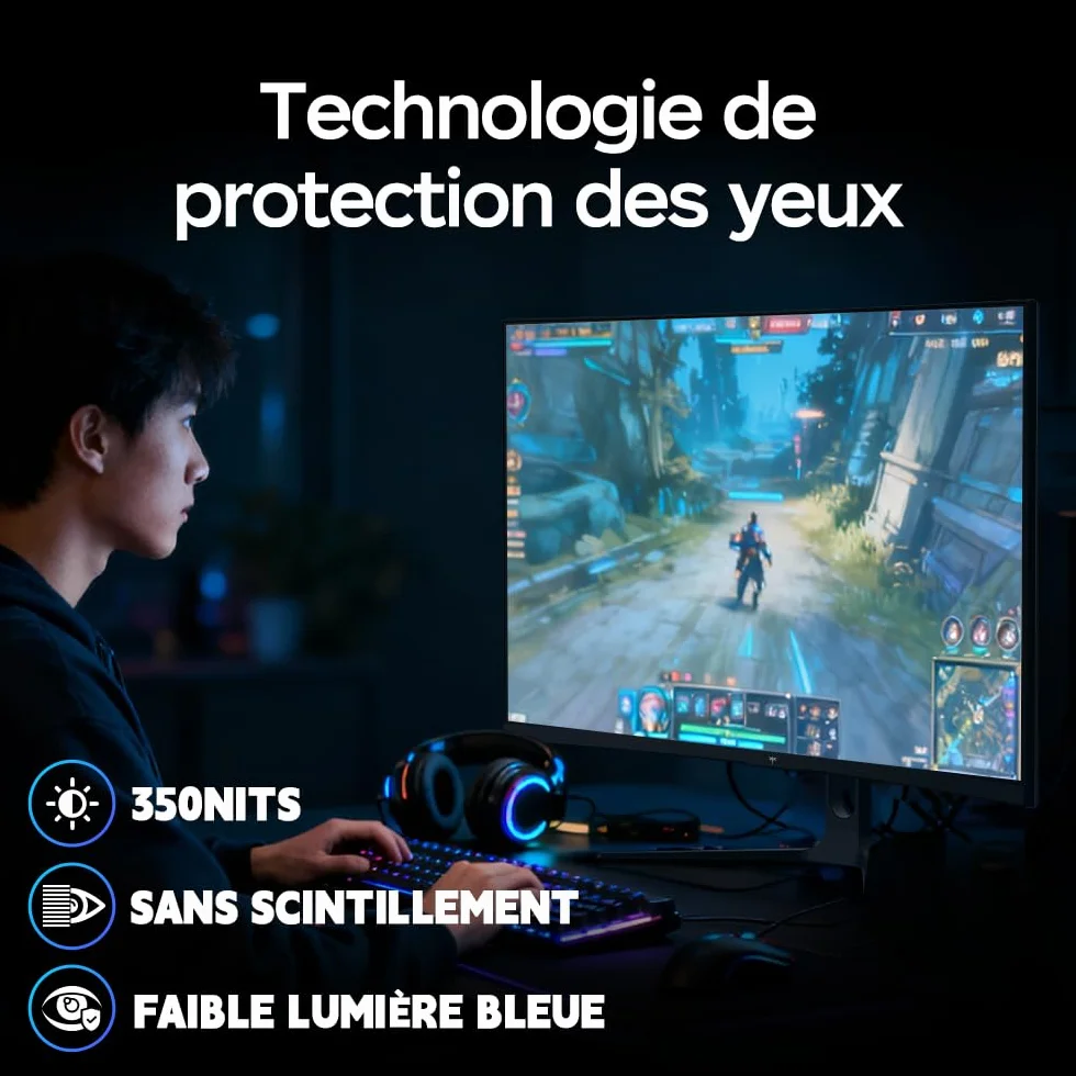 KTC Écran PC Gamer 32 Pouces Incurvé 240Hz FHD 1ms VA 1500R HDR10 AMD FreeSync H32C5