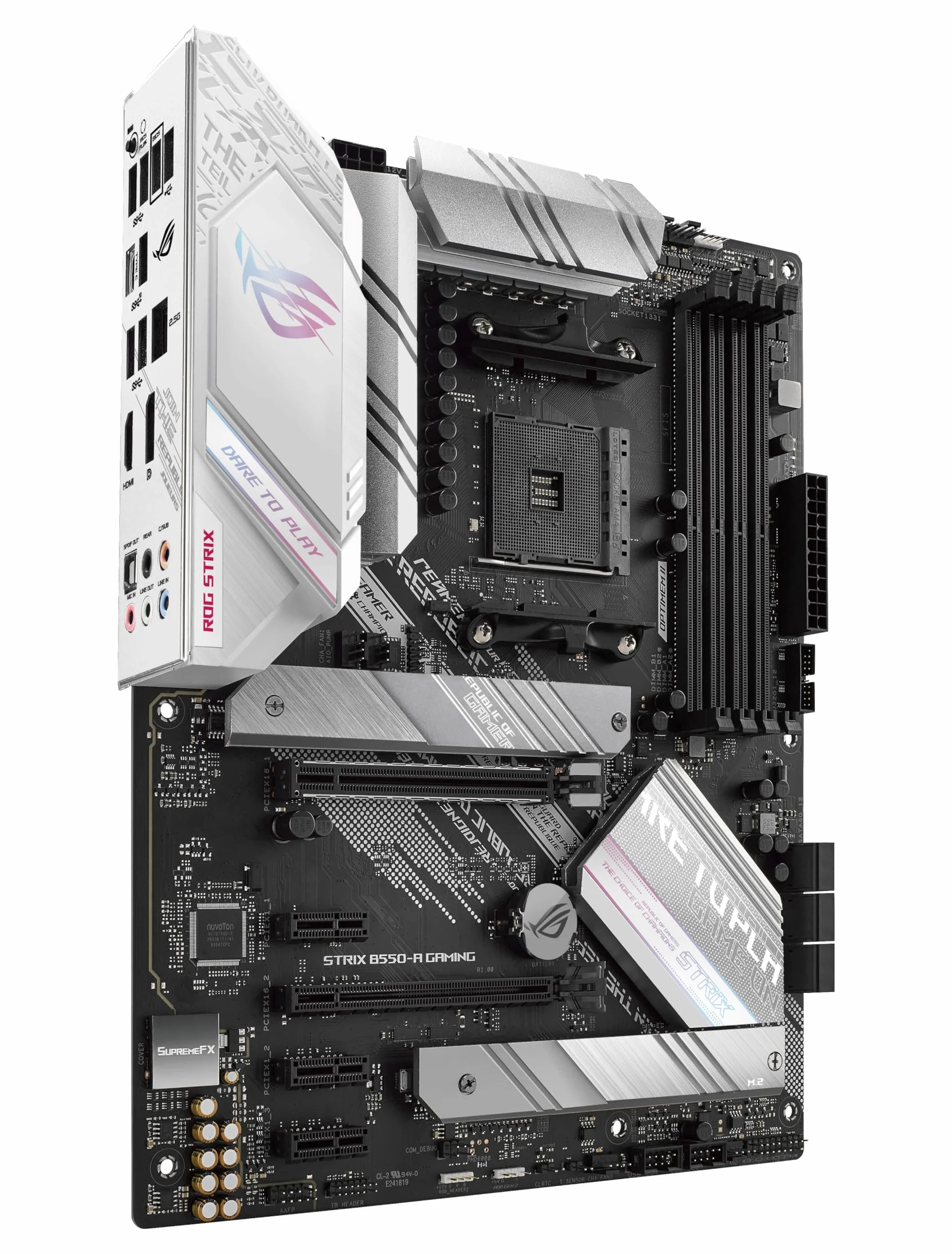 ASUS ROG Strix B550-A Gaming Carte mère AMD Ryzen AM4 ATX PCIe 4.0 14 phases d'alimentation Intel 2.5 Gb Ethernet 2xM.2 USB 3.2 Gen 2 Aura Sync