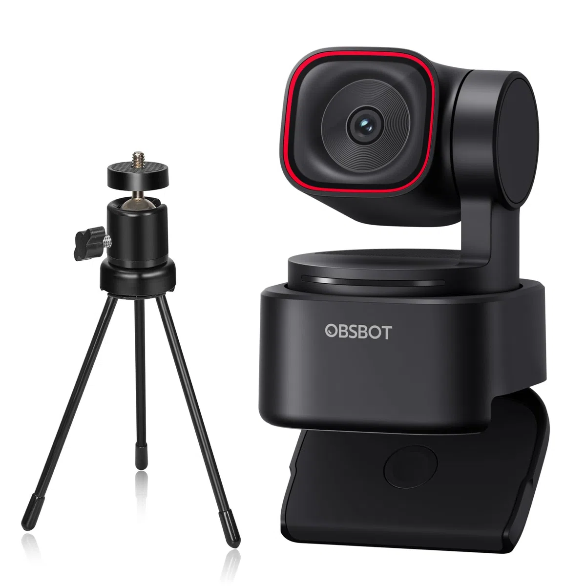 OBSBOT Tiny 3 Lite Trépied 4K Webcam Audio Spatiale PTZ 1080P 120 FPS HDR Caméra PC Suivi IA Triple Microphone Localisation Vocale