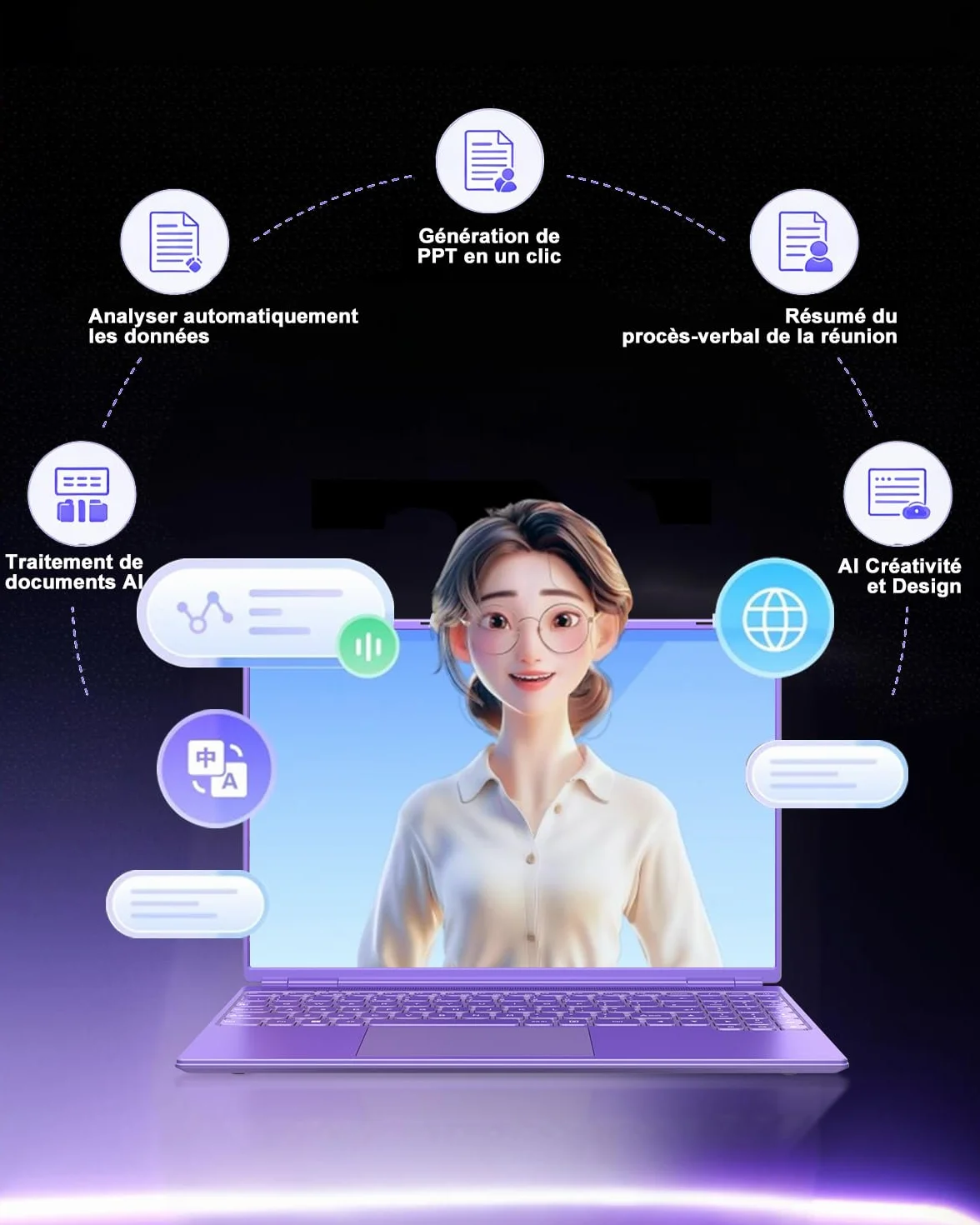Ordinateur Portable Gaming 16 Pouces 12+512 Go Extensible 1TB Celeron N5095 2,9 GHz 1920x1200 PC Gamer 2K WiFi Mini HDMI Violet