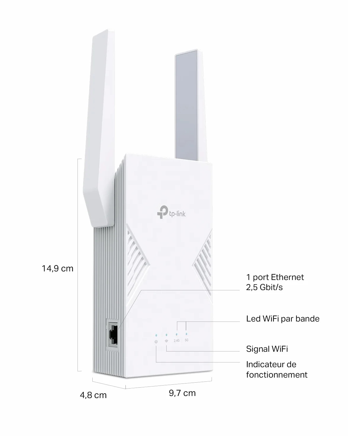TP-Link Répéteur WiFi 7 Mesh BE3600 Bi-Bande RE235BE, 2.5 Gigabit, MU-MIMO, EasyMesh