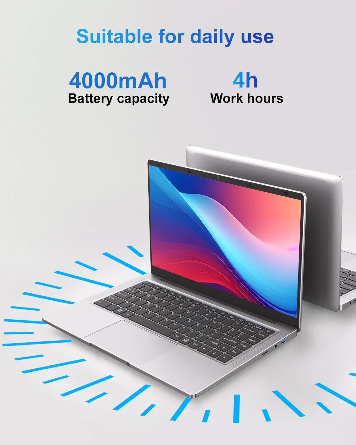 Ordinateur Portable 14 pouces 6 Go DDR4 128 Go SSD WiFi 5G Mini-HDMI Sans Ventilateur