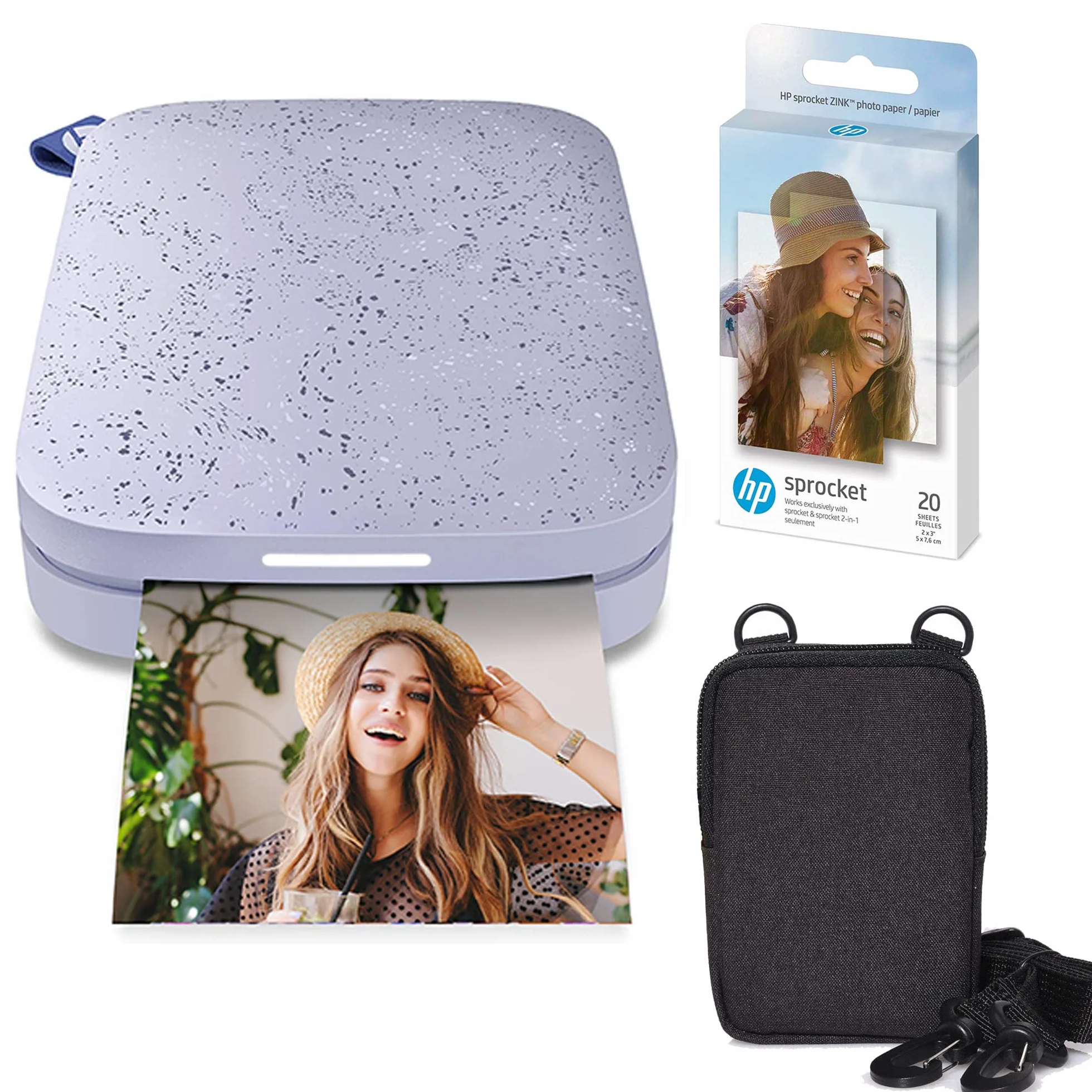HP Sprocket Imprimante Photo Instantanée Portable 2x3 Pouces Violet Papier Zink