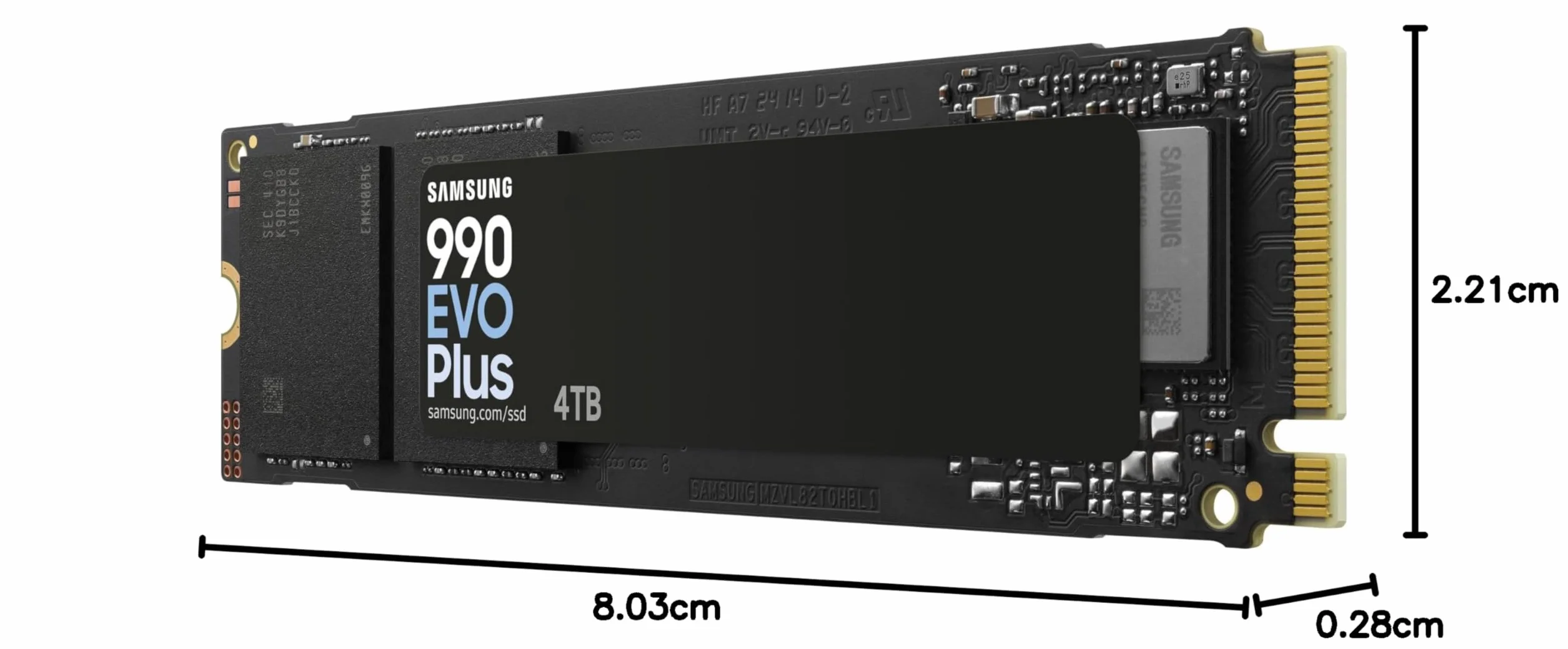 Samsung SSD Interne 990 EVO Plus, 2 To, NVMe 2.0 PCIe 4.0 x 4 / 5.0x2, Vitesse de lecture 7250 Mo/s