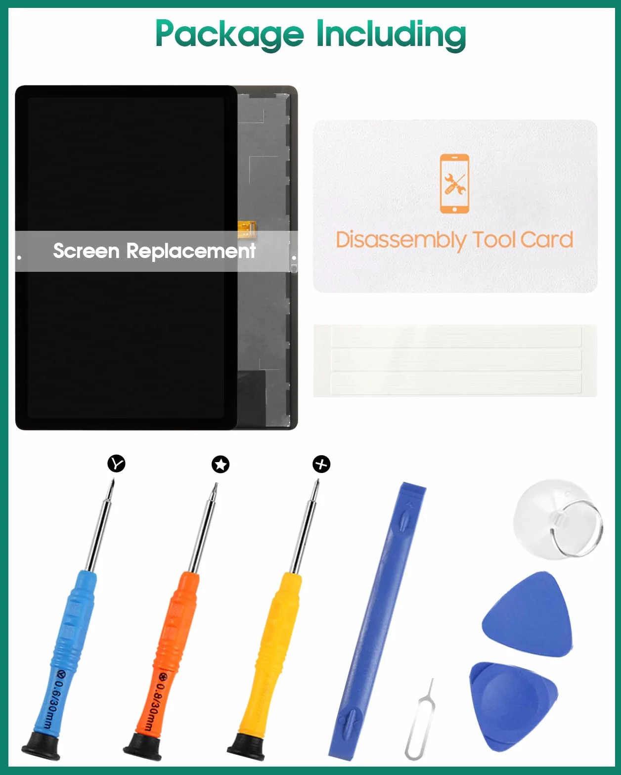 Écran de remplacement Lenovo Tab M10 Plus 3ème GEN TB125FU TB128FU LCD Digitizer 10,6" Noir