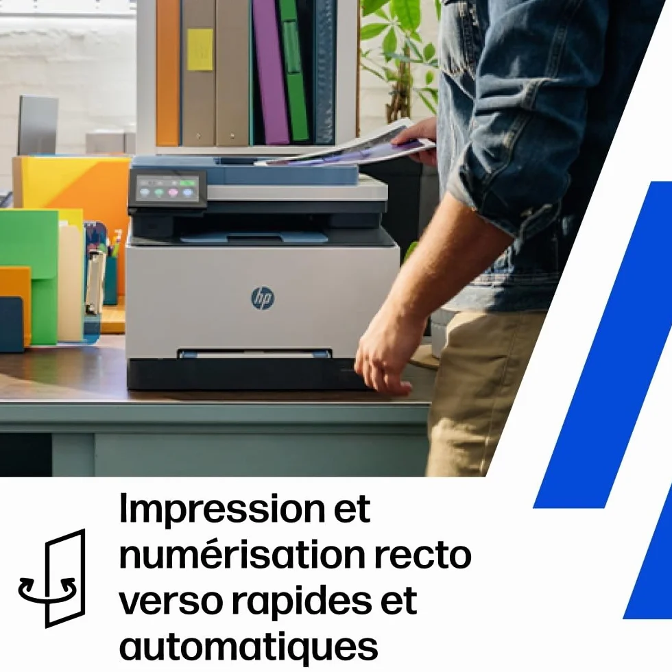 HP Color LaserJet Pro 3302fdw Imprimante Multifonction A4 Recto/Verso Automatique Couleur 25 ppm USB Wi-Fi Fax Copie ADF Bleue