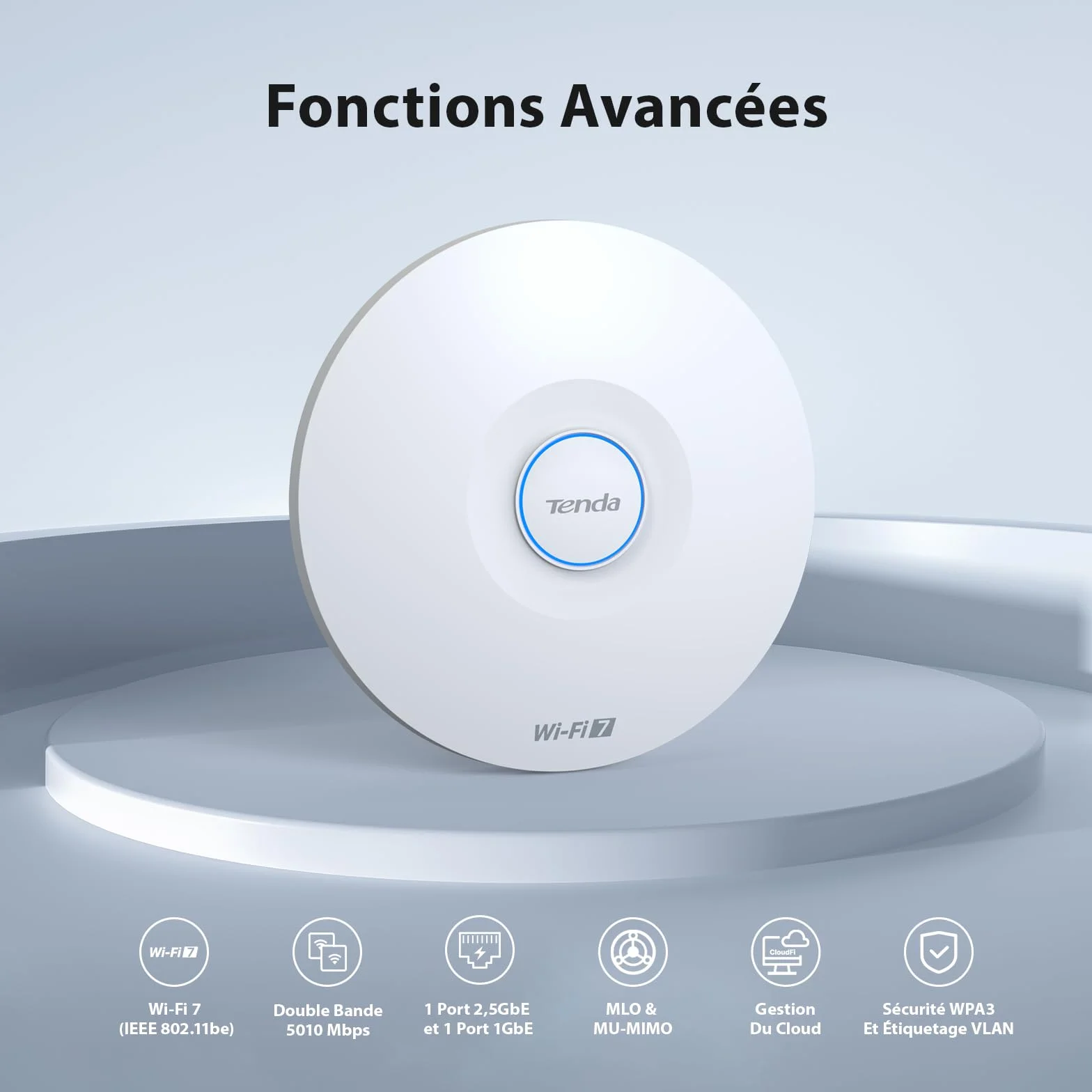 Tenda I36 WiFi 7 BE5010 Point d'Accès Double Bande 2.5G PoE+ MU-MIMO OFDMA