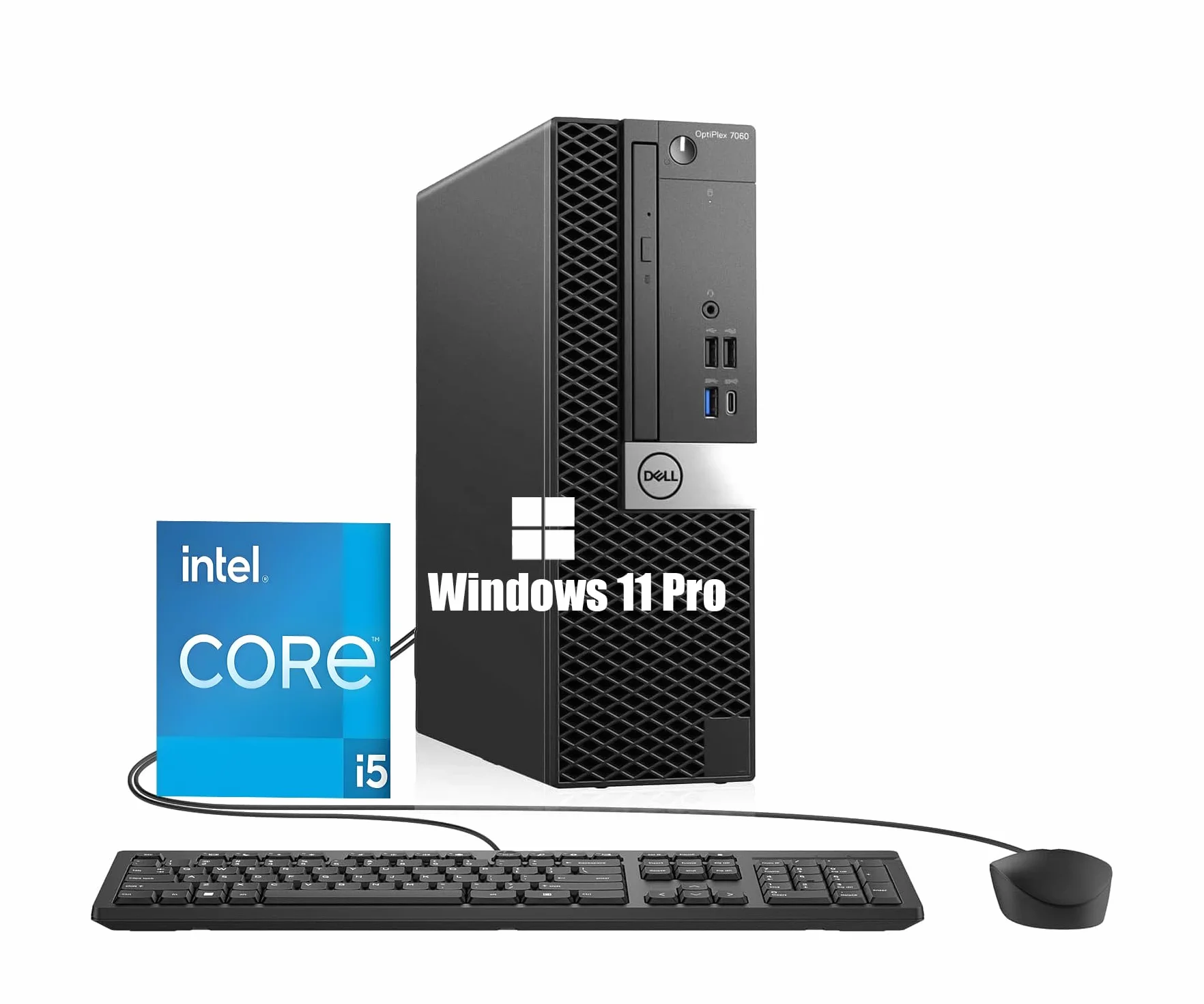 Dell Optiplex 7060 SFF Ordinateur de Bureau Intel Core i5-8500 8 Go RAM SSD 256 Go WiFi Bluetooth Windows 11 Pro Reconditionné