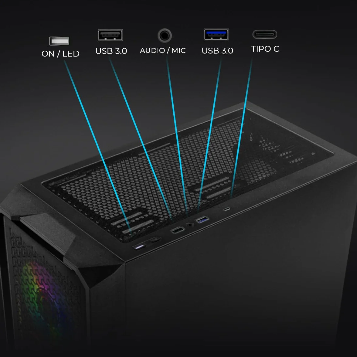 YEYIAN PC Gaming Intel Core Ultra 5 225F 4,9 GHz Nvidia GeForce RTX 5060 8 Go GDDR7 32 Go DDR5 1 To SSD WiFi 6 Win 11 Pro