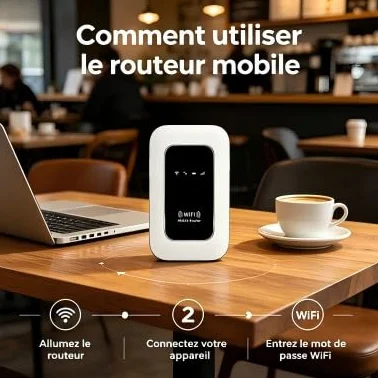 Modem WiFi Portable 5G/4G sans Abonnement, Routeur Mobile Déverrouillé Multi-Opérateurs Haut Débit