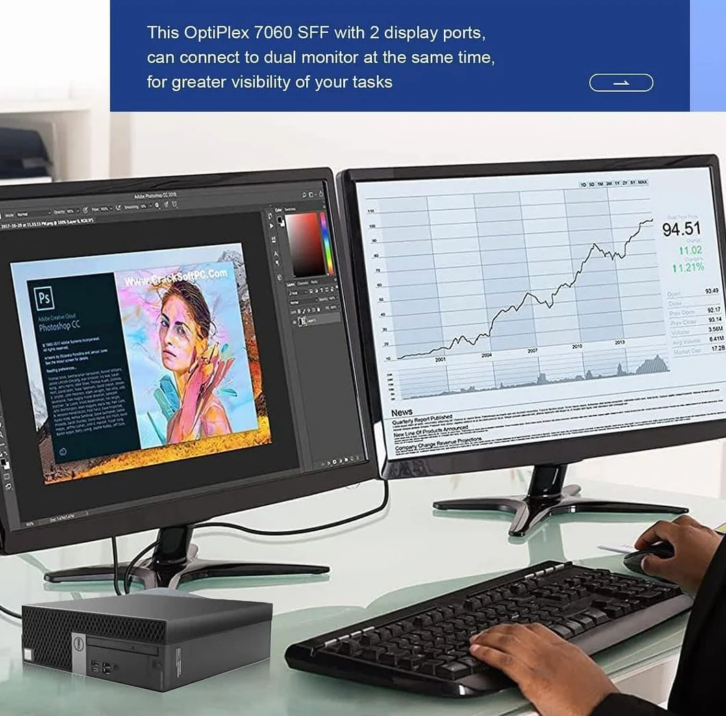 Dell Optiplex 7060 SFF Ordinateur de Bureau Intel Core i5-8500 8 Go RAM SSD 256 Go WiFi Bluetooth Windows 11 Pro Reconditionné