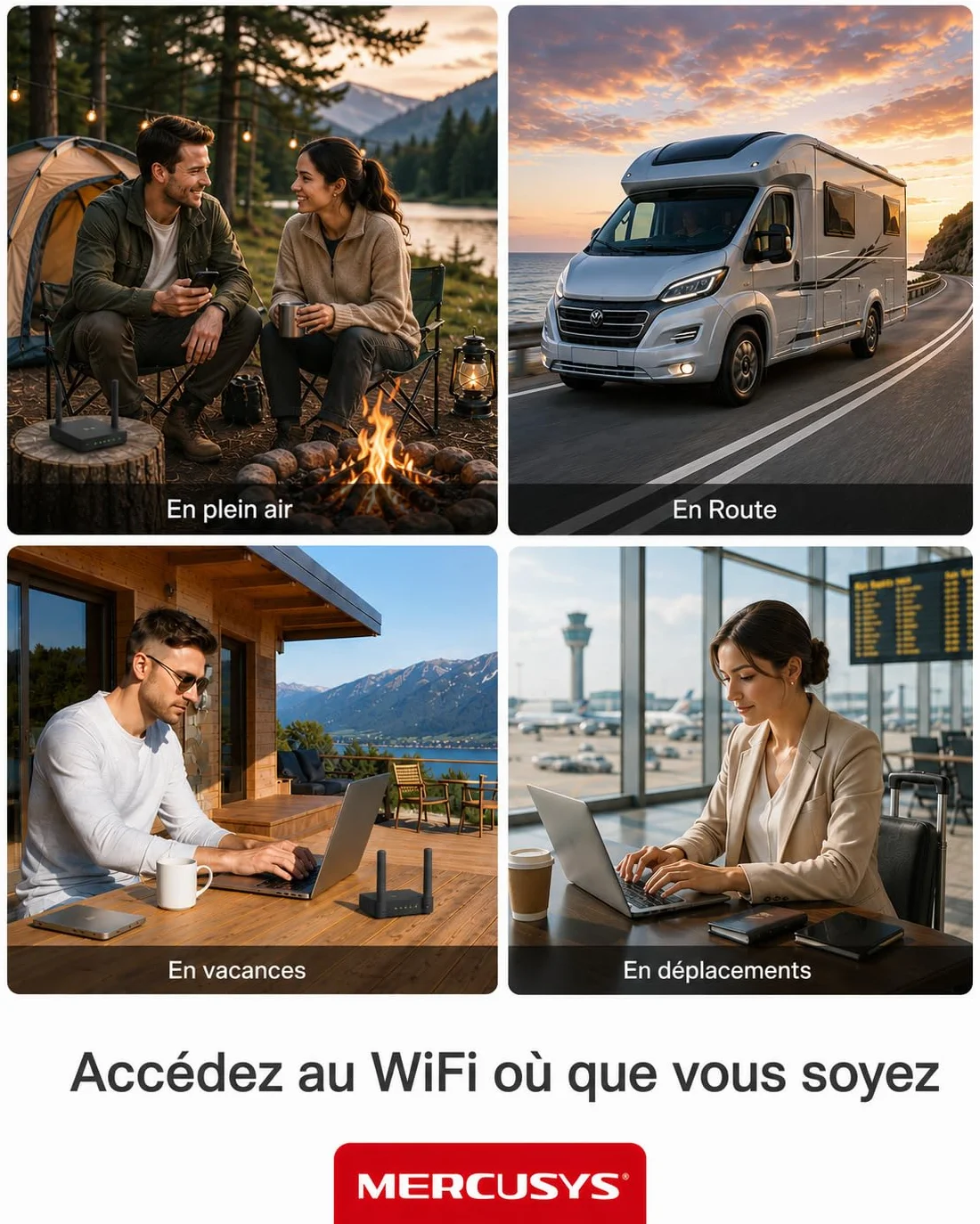 Mercusys MB113-4G Routeur 4G LTE WiFi 300 Mbps 2.4 GHz Carte SIM Nano 2 Antennes USB C