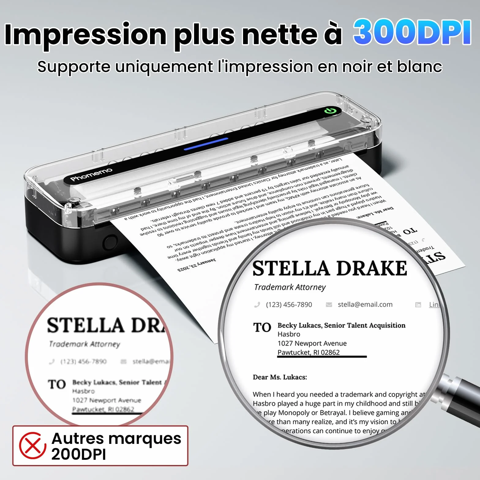 Phomemo M832 Imprimante Thermique A4 sans Encre, Compatible avec Phones & Laptop, avec Mallette de Transport et 4 Rouleaux