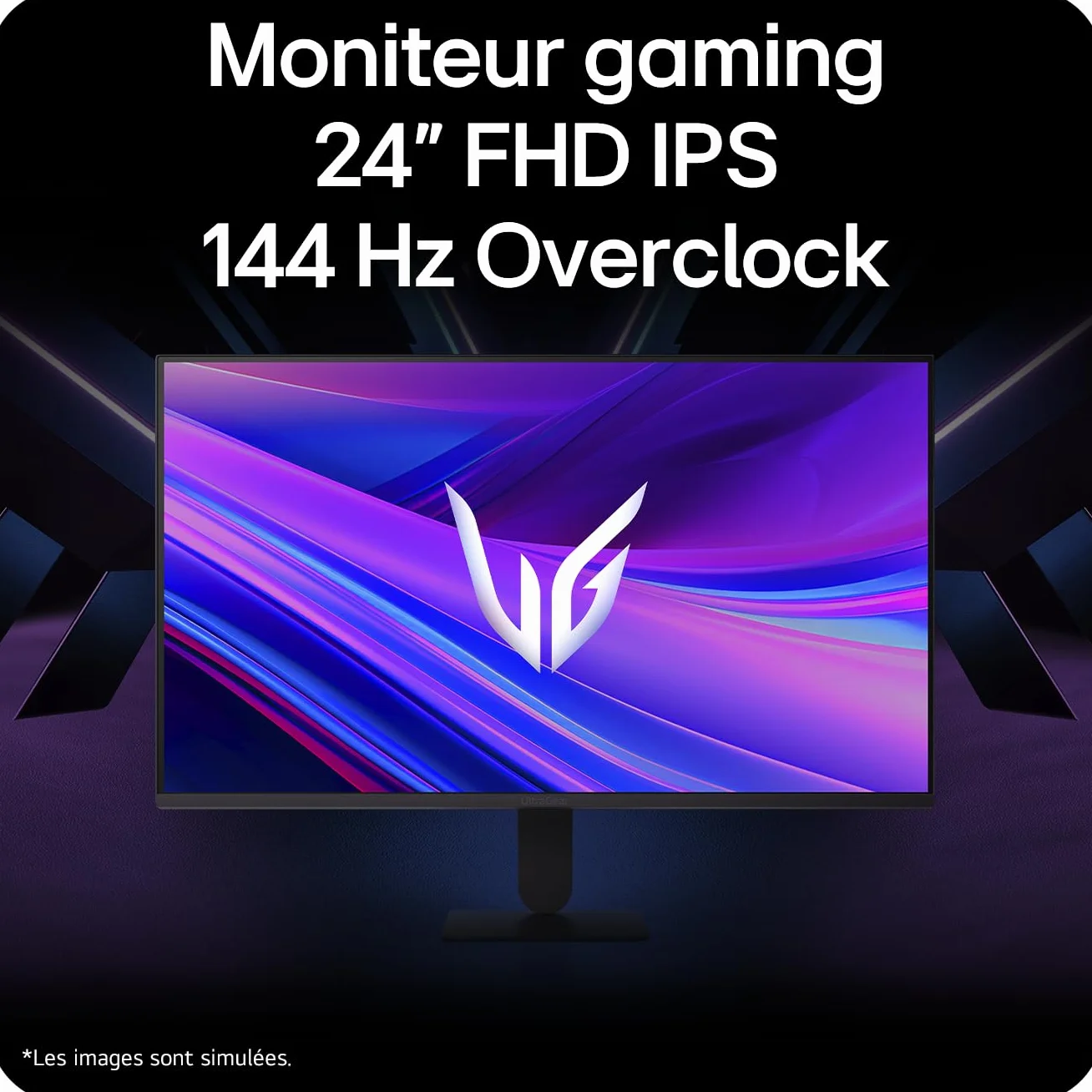 LG Ultragear 24G411A-B.AEU Ecran PC Gaming 24" IPS FHD 1920x1080 144Hz HDR 10 sRGB 99% AMD FreeSync DisplayPort 1.4 HDMI 2.0