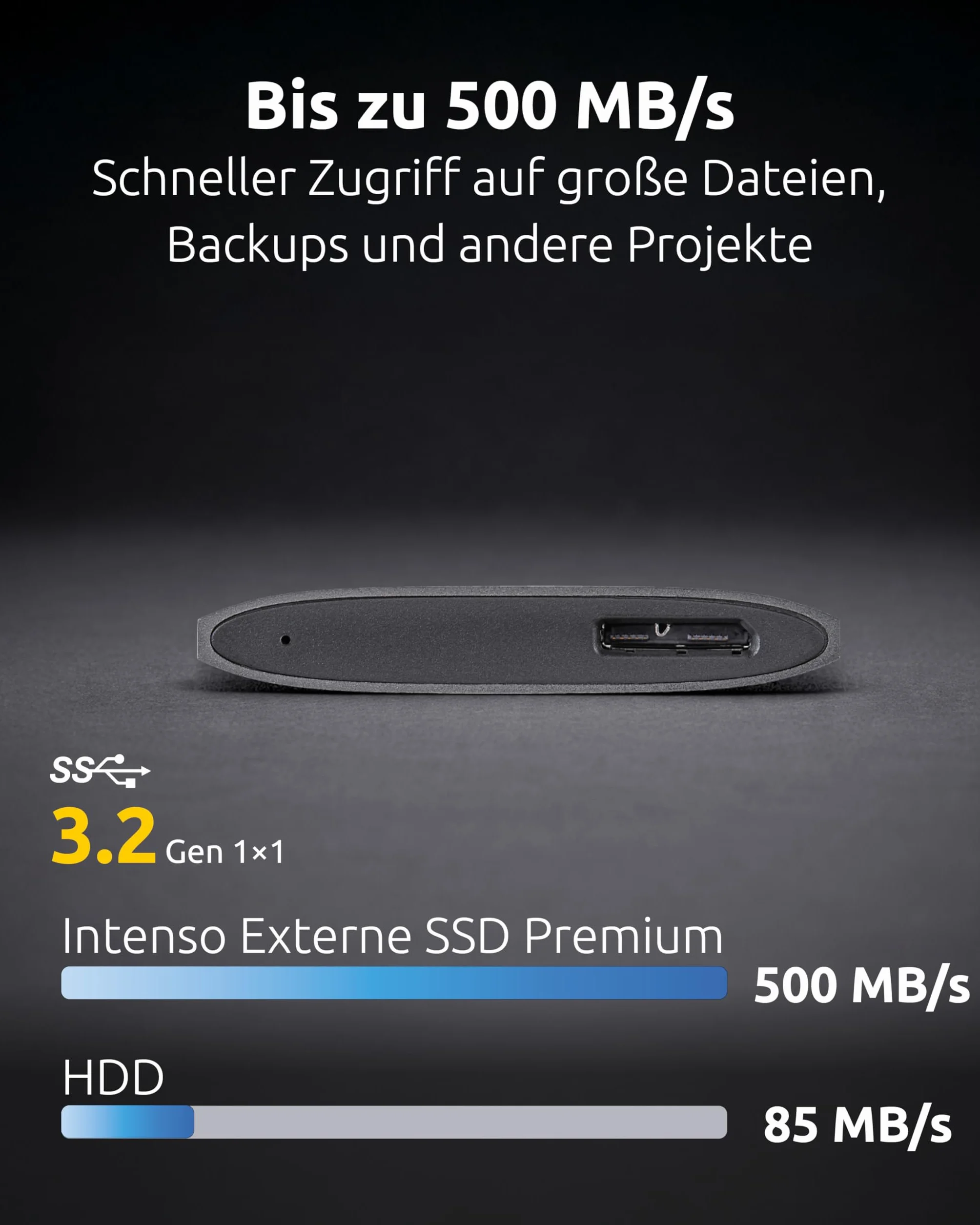 Intenso Disque SSD Externe Premium 512 Go USB 3.0 Anthracite