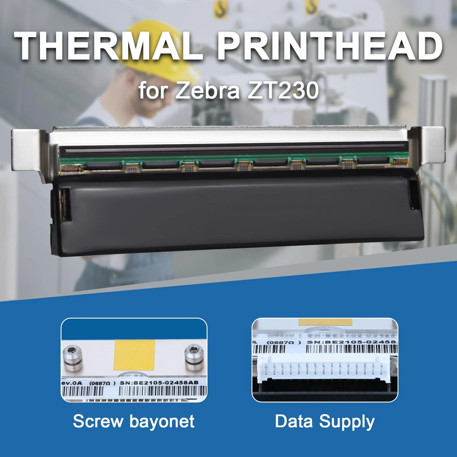 Tête d'impression Zebra ZT230 ZT220 ZT210 203DPI OEM pour imprimante de codes-barres thermique