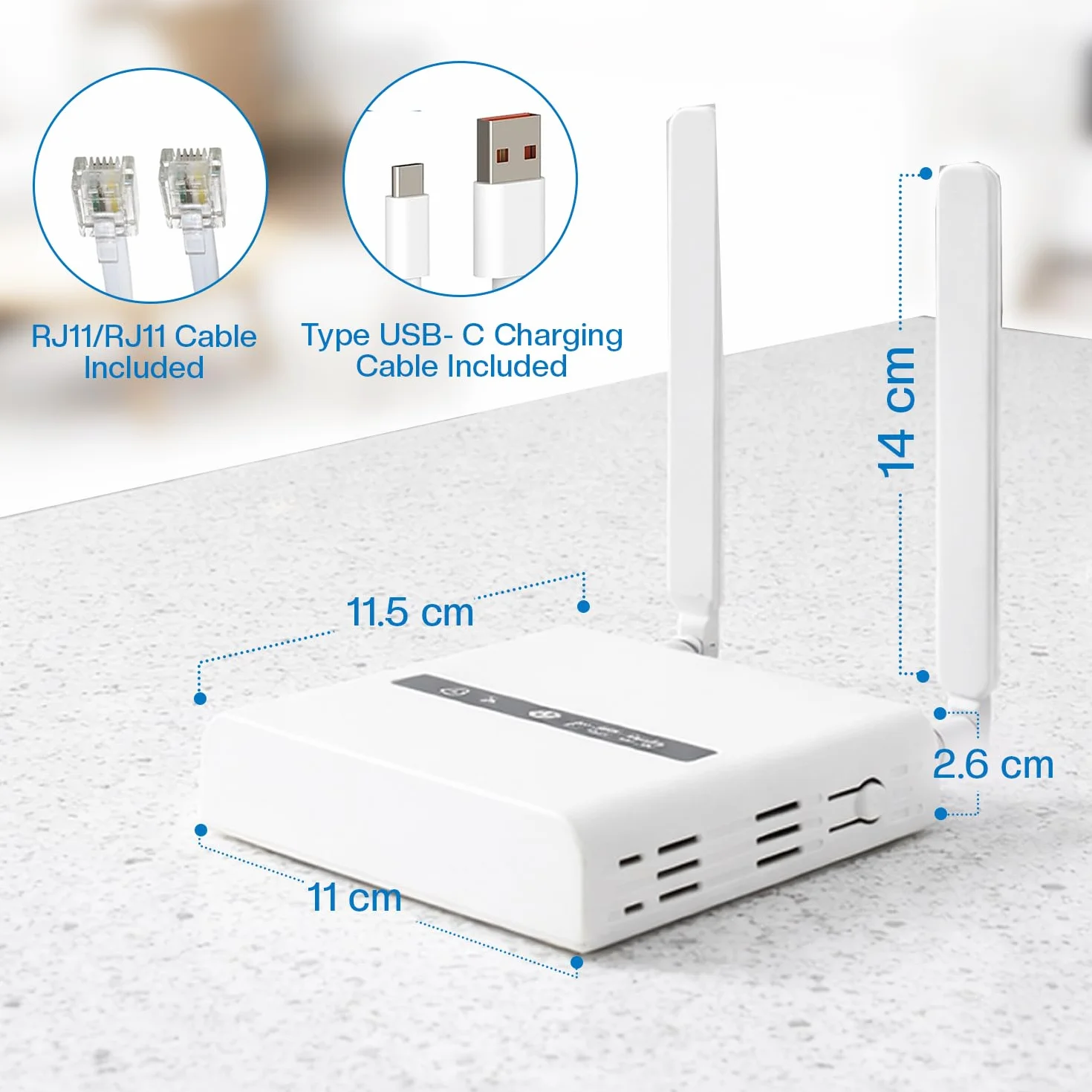 Geemarc CL2000 Connecteur Téléphone Fixe Réseau Mobile 4G Point d'Accès WiFi