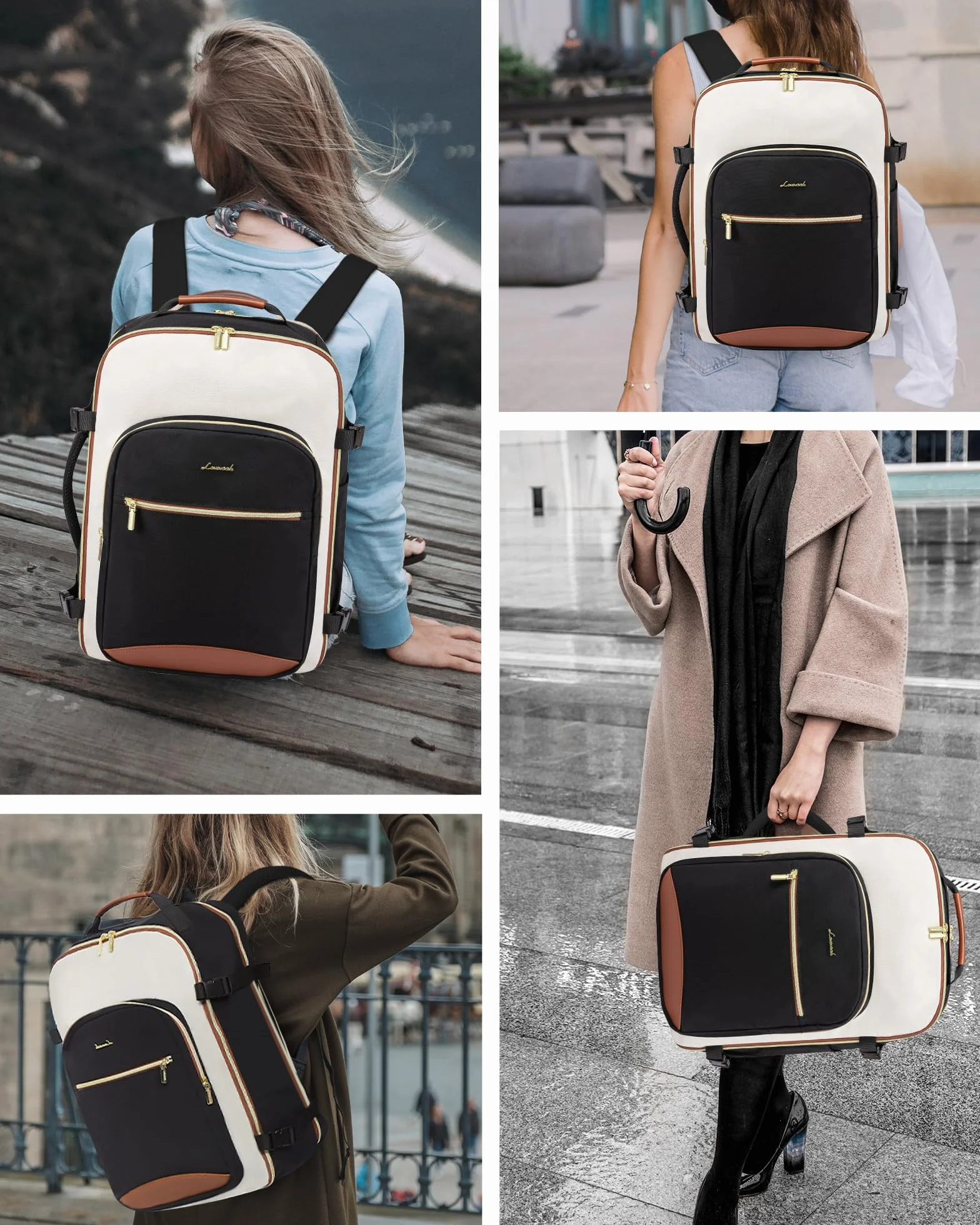 LOVEVOOK Sac à Dos Voyage Cabine Avion 45x36x20 Femme Homme Étanche Ordinateur Portable