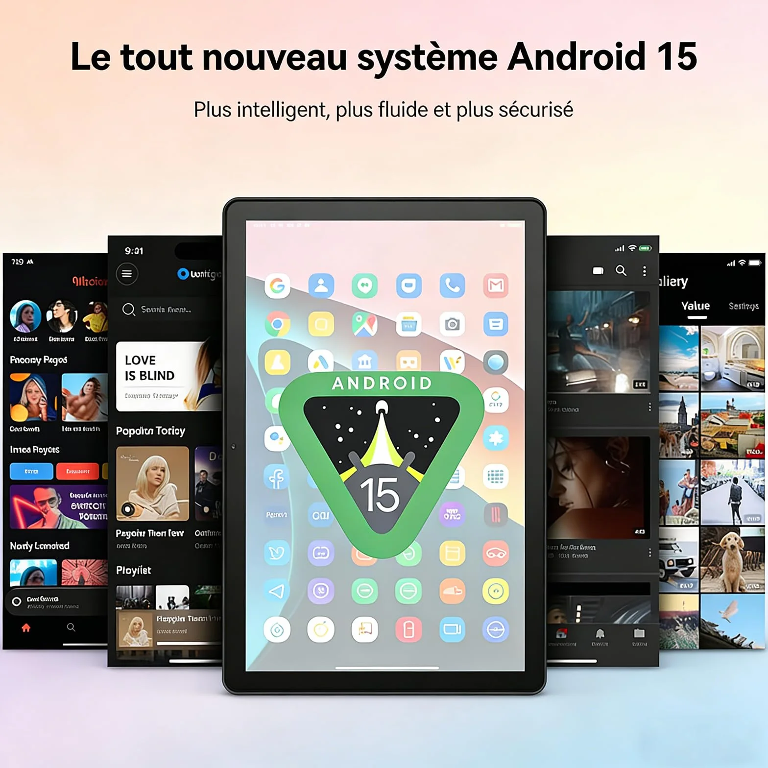 Tablette 10 Pouces Android 15 30Go RAM 128Go ROM Octa-Core 6200mAh WiFi 6 BT 5.3 Noir