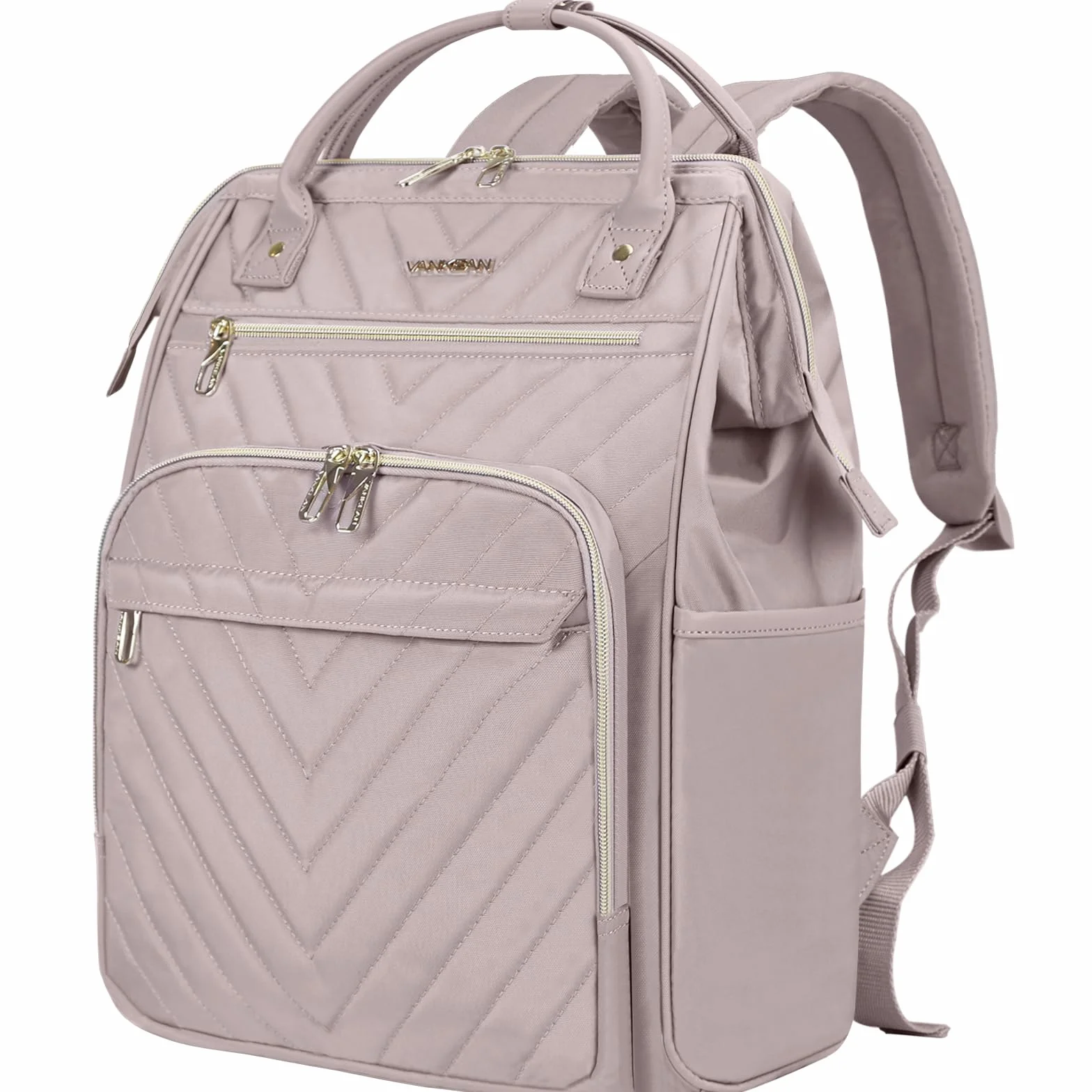 VANKEAN Sac à Dos Ordinateur Portable 17 Pouces Imperméable Grande Capacité Rose