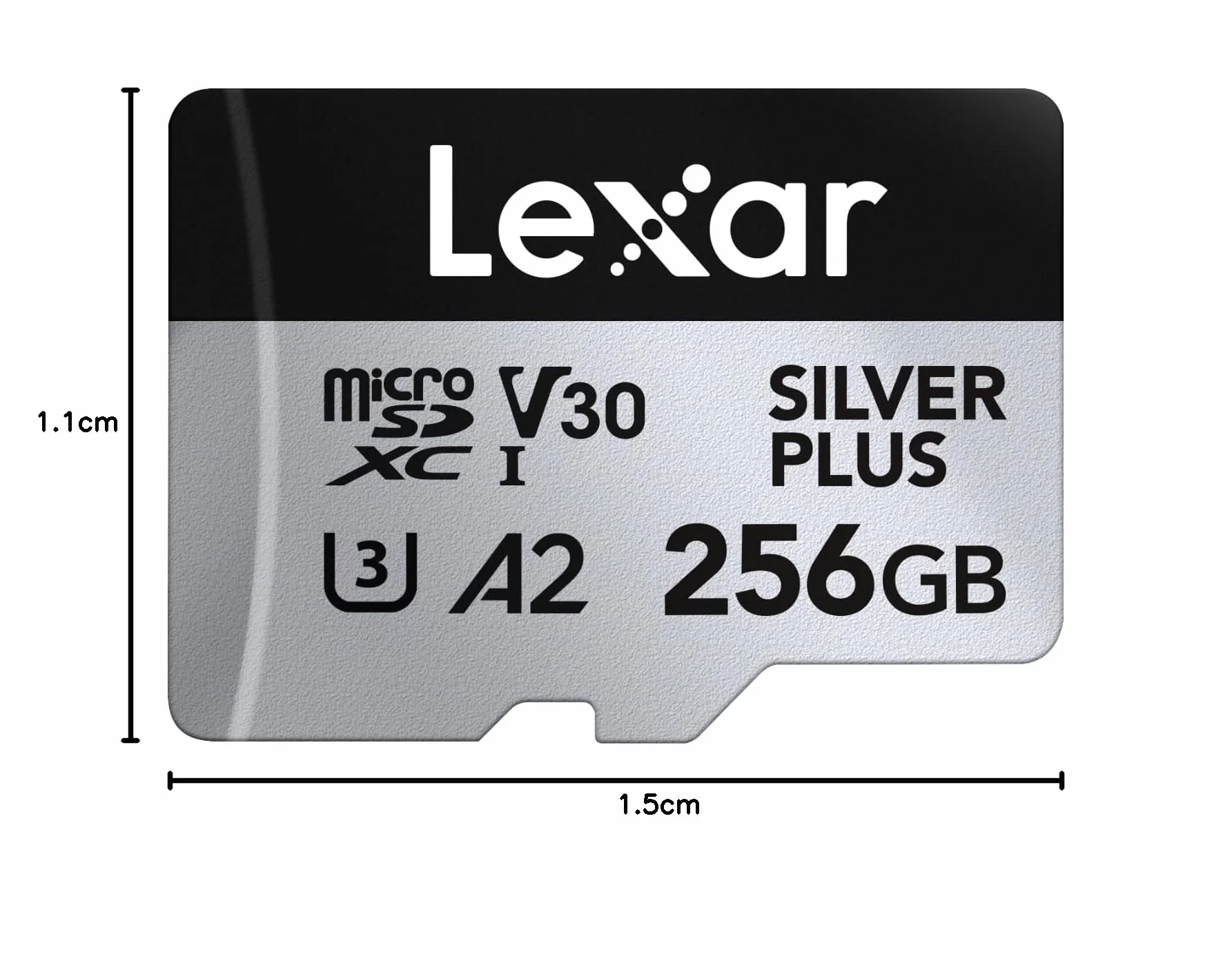 Lexar Silver Plus Carte Mémoire Micro SD 256 Go 205 Mo/s MicroSDXC UHS-I Adaptateur C10 U3 A2 V30 4K UHD