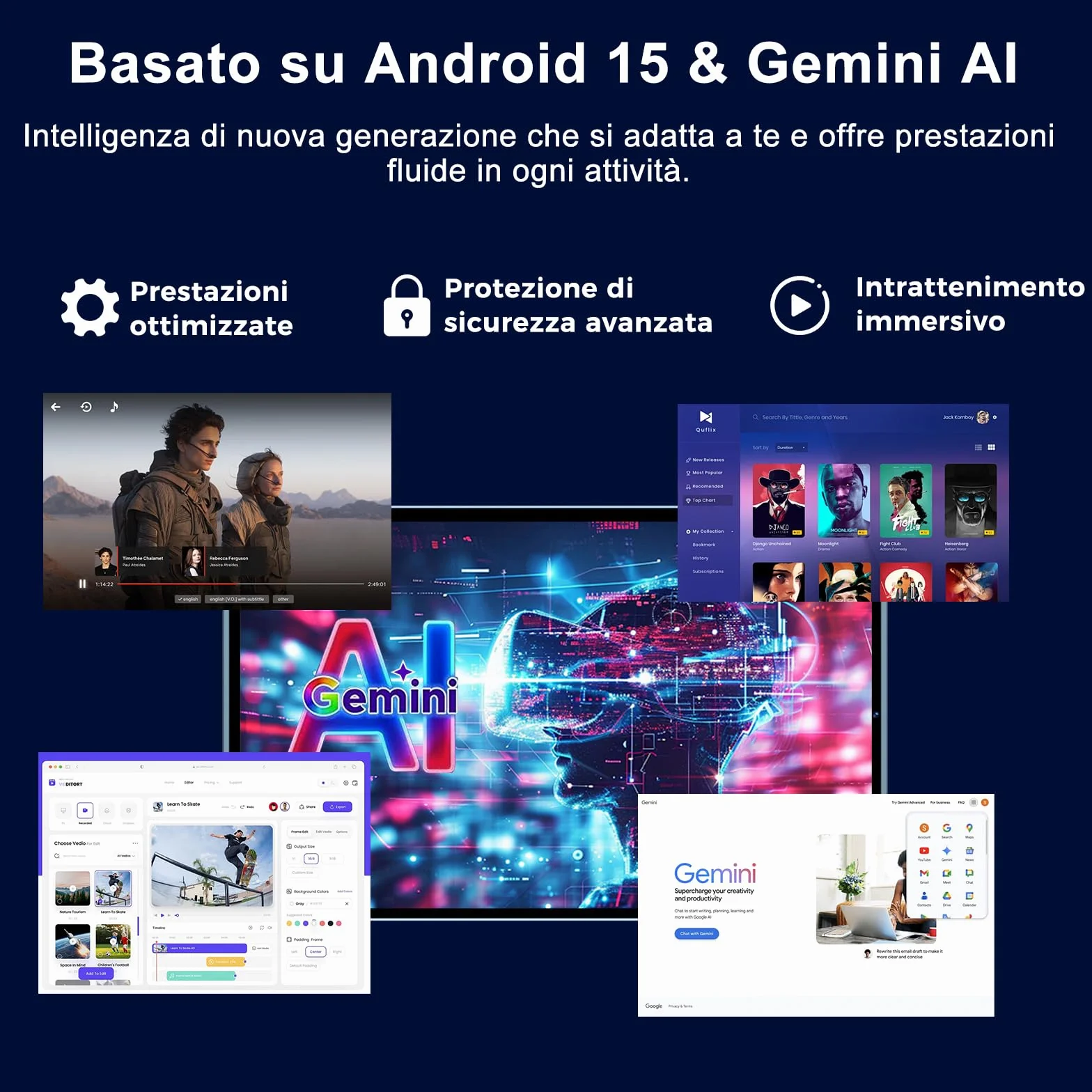 Tablette 10 pouces Android 15 Gemini AI 30 Go RAM 128 Go ROM 2 To extension WiFi 6 Widevine L1 octa-core 8000 mAh BT 5.0 Clavier Souris Corps métallique Vert