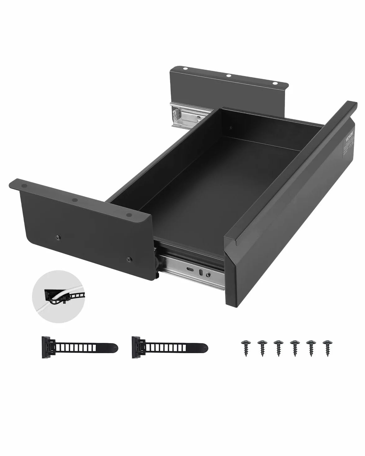 VEVOR Tiroir Coulissant sous Bureau, 440x223x101 mm, Organisateur de Rangement Caché, Capacité 5 kg