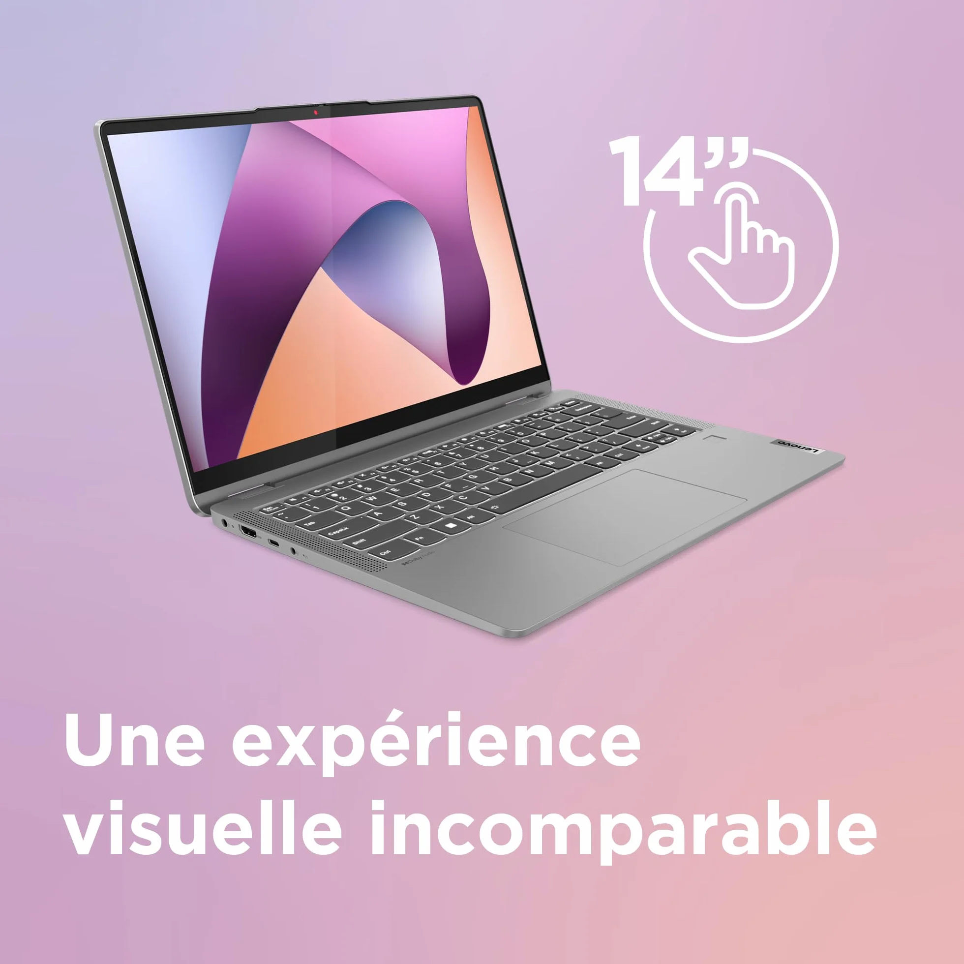 Lenovo IdeaPad Flex 5 14ABR8 Ordinateur Portable 14" WUXGA Tactile AMD Ryzen 7 5825U RAM 16Go SSD 512Go AMD Radeon Graphics Windows 11 Home Clavier AZERTY Français Gris