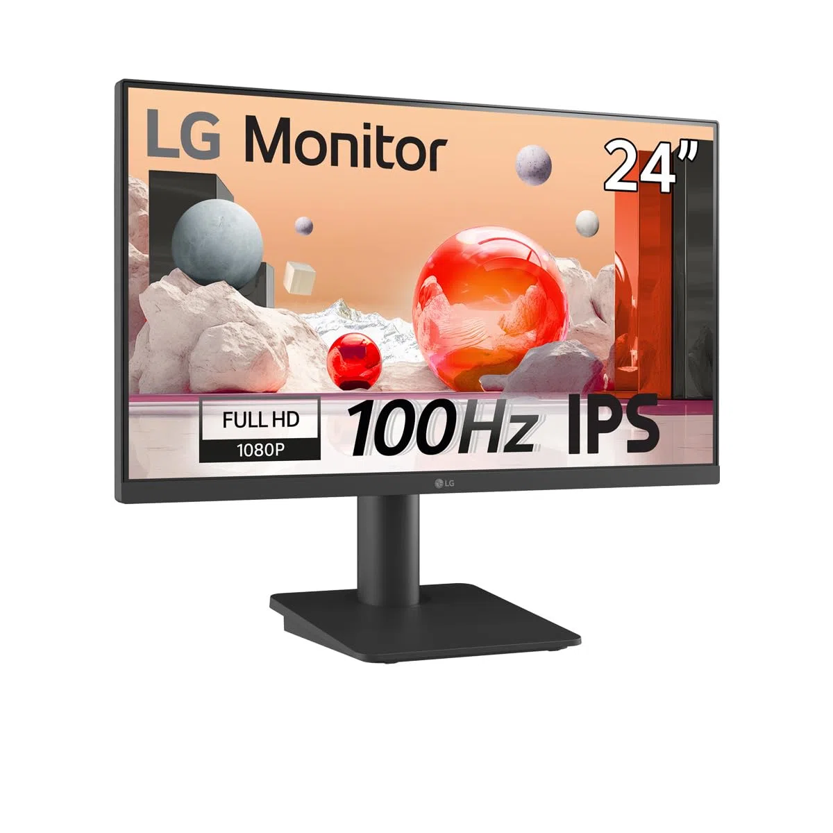 LG Standard 24MS550-B.AEU Ecran PC bureautique 24" - Dalle IPS résolution FHD (1920x1080), 5ms GtG 100Hz, NTSC 72% (CIE1931), inclinable, réglable en Hauteur