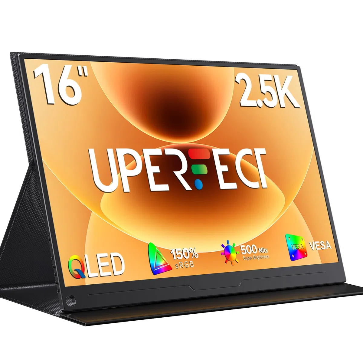 UPERFECT 16 Pouces 2.5K Ecran Portable QLED Moniteur Portable 2560 * 1600 150% sRGB 2000：1 500Nits Écran Mobile Moniteur Haute définition avec Interface HDMI/USB C