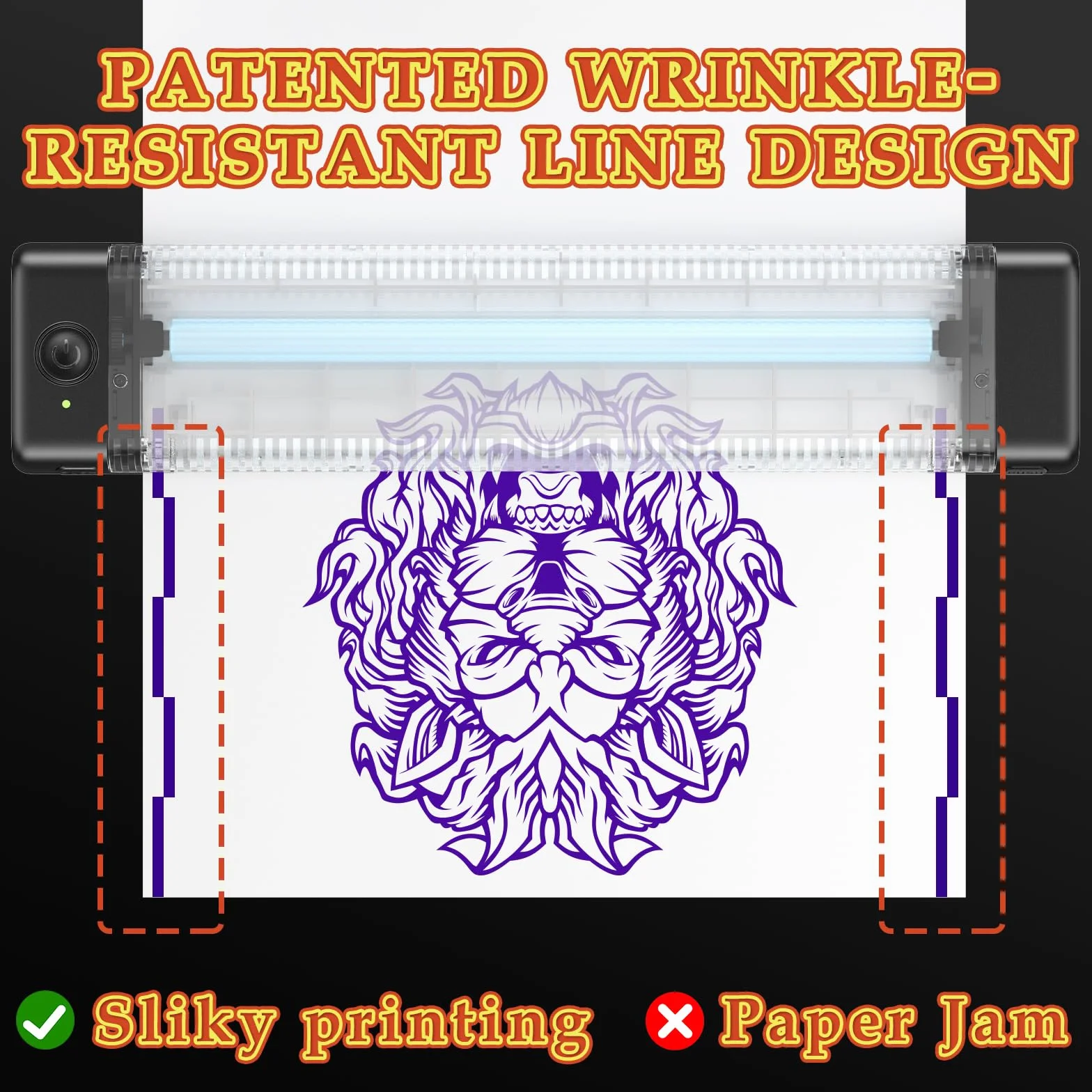 TP81 Imprimante Tatouage Thermocopieur avec 10 Feuilles A4 Papier Transfert, Compatible iPad & Phone & PC