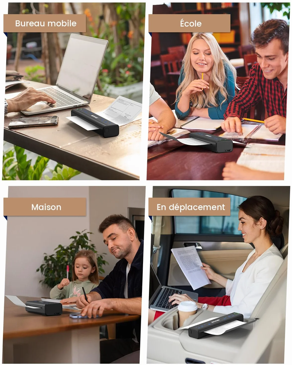 NEWYES Imprimante Thermique Portable sans Fil sans Encre pour Affaires Voyage Maison Éducation