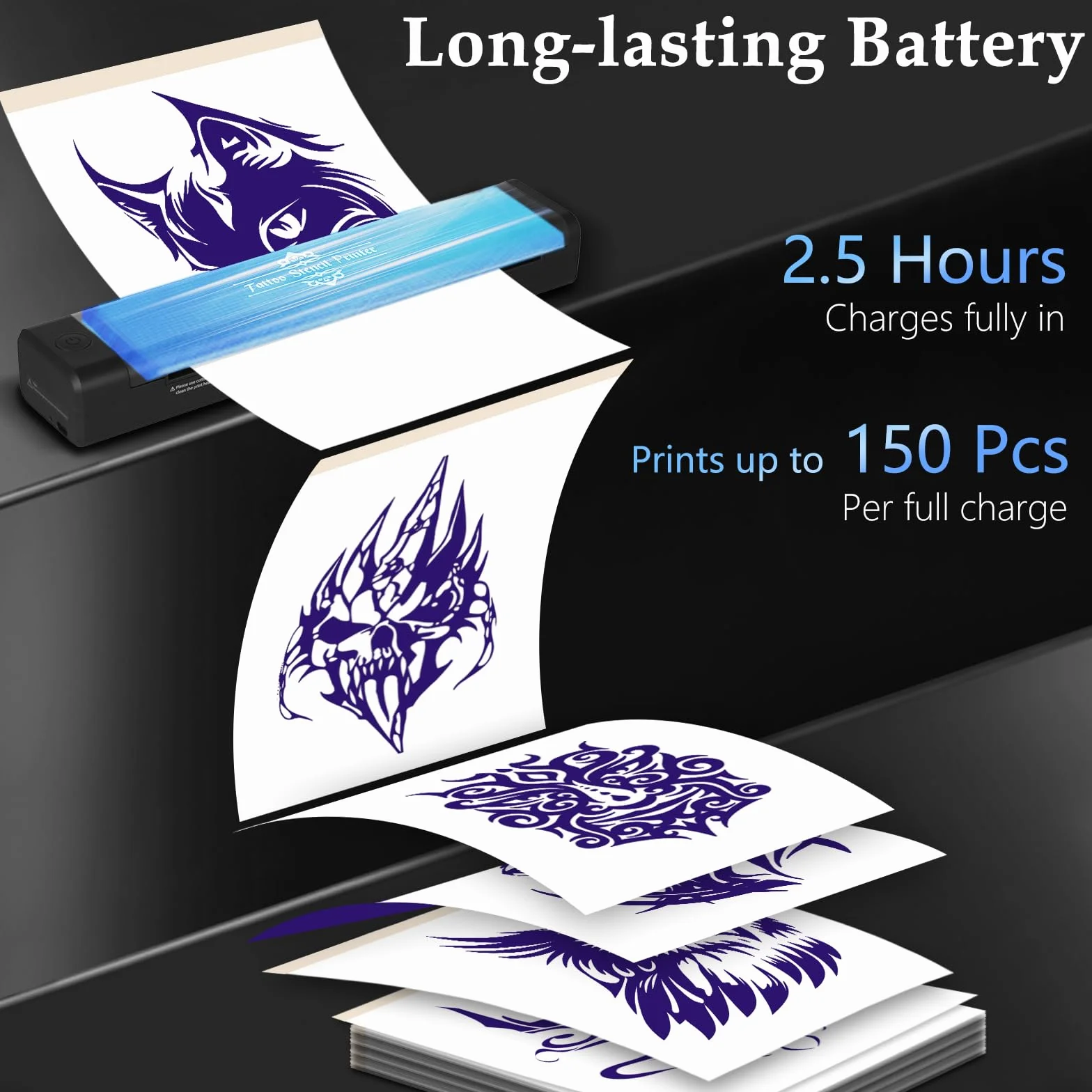 Thermocopieur Tatouage Bluetooth, Imprimante Thermique Stencil avec Transfert Papier, Machine Portable pour Artistes