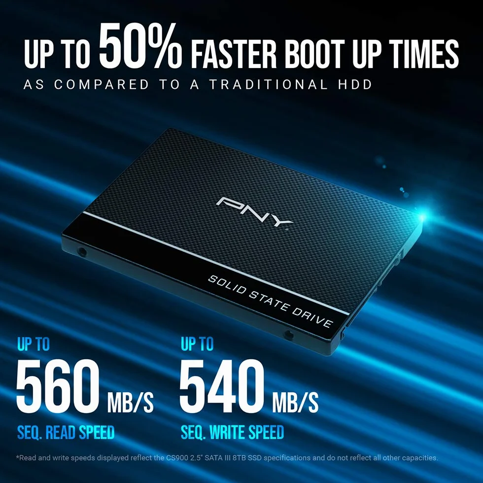 PNY CS900 SSD Interne SATA III 2.5 Pouces 250Go 535MB/s