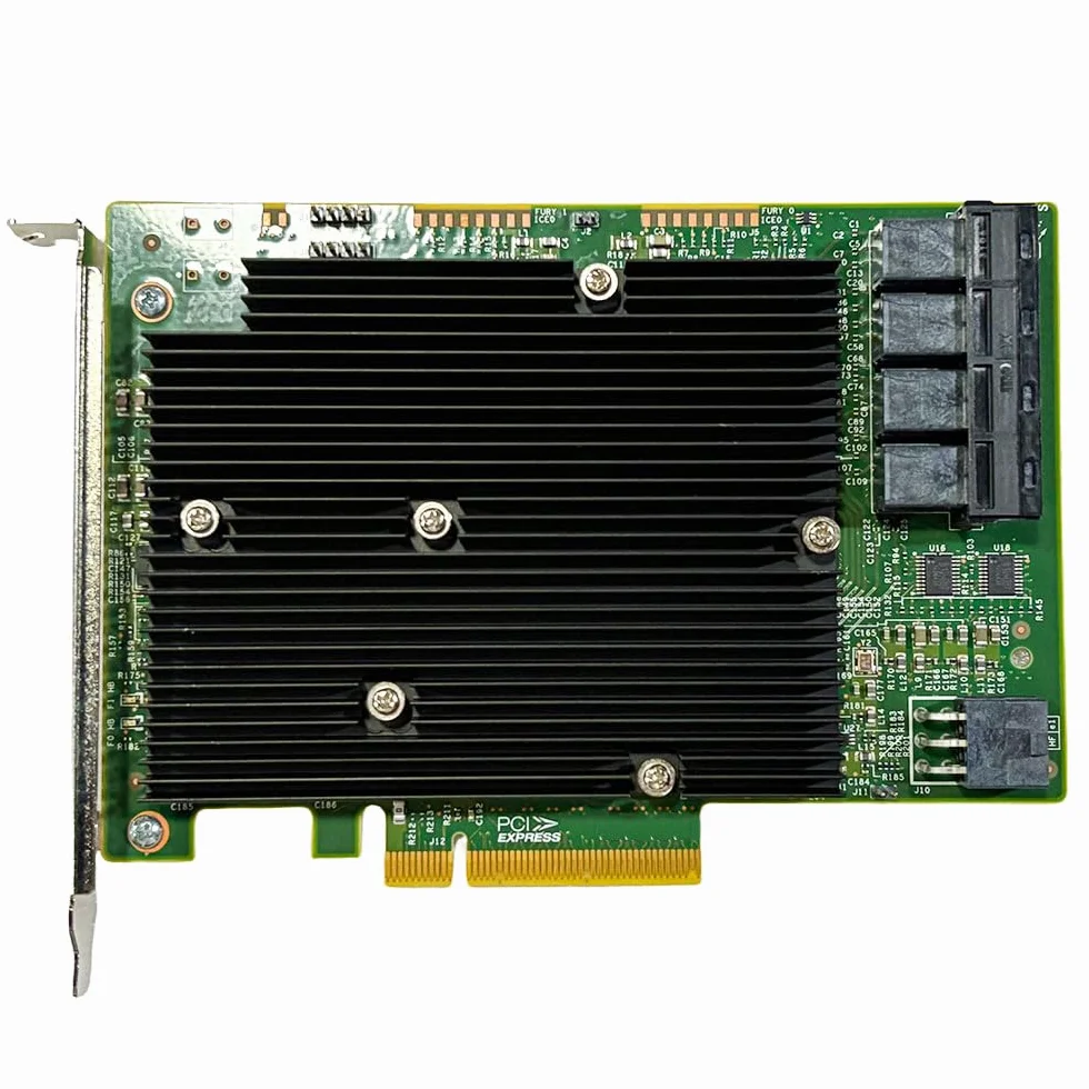 Carte HBA LSI 9300-16i IT Mode PCIe SATA 16 Ports 12Gbps PCIe 3.0 x8 Contrôleur SAS avec 4x SFF-8643 pour NAS ZFS TrueNAS